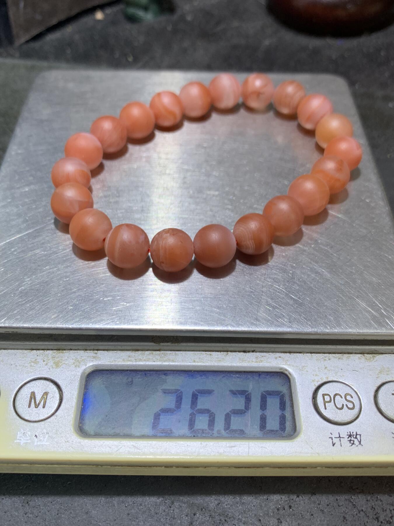 精美保山南红亚光单圈手串一条，