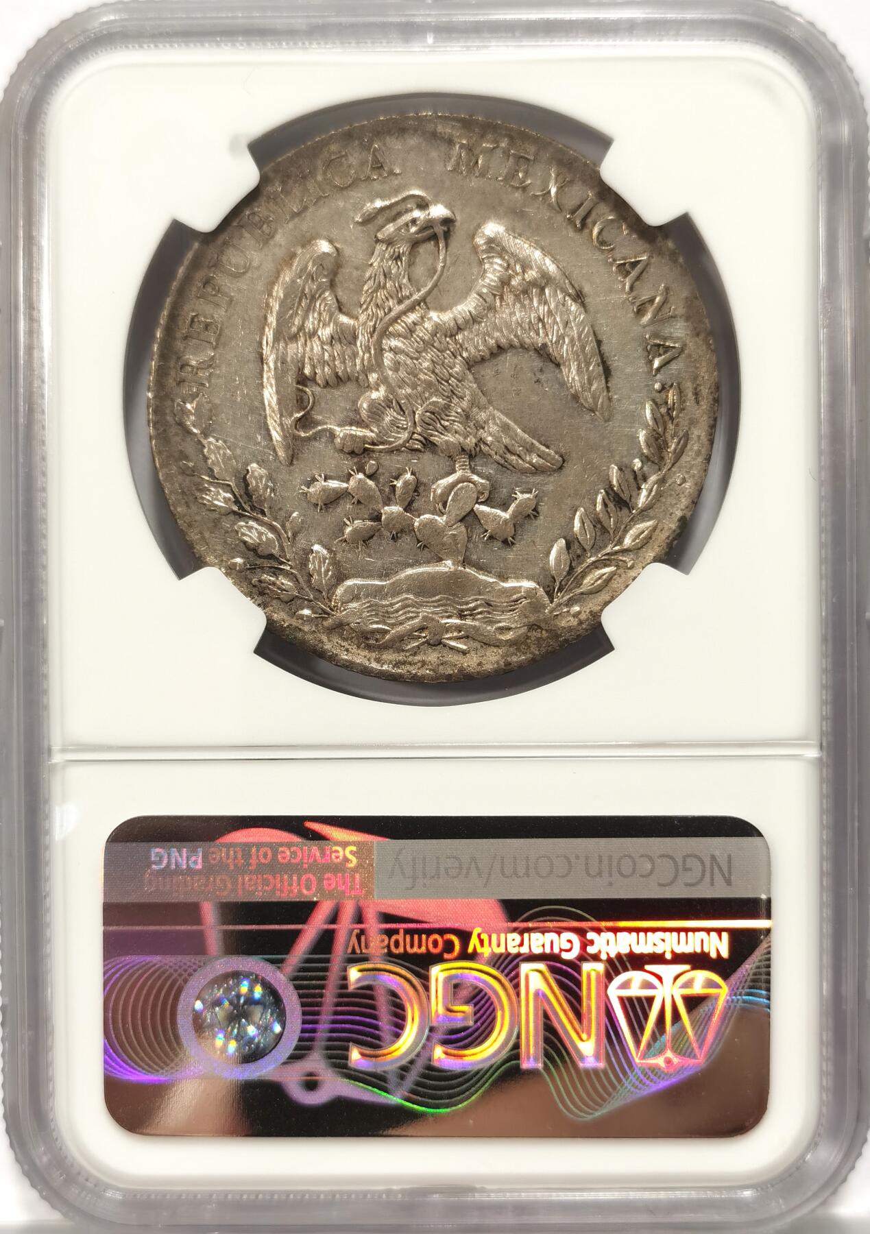 【麦稀奇世界钱币展】博洋堂“流萤染夏”六月精品专场暨第081期（全场包邮） NGC AU 墨西哥1888年GO RR版花边鹰洋，吉利年份，原味带彩