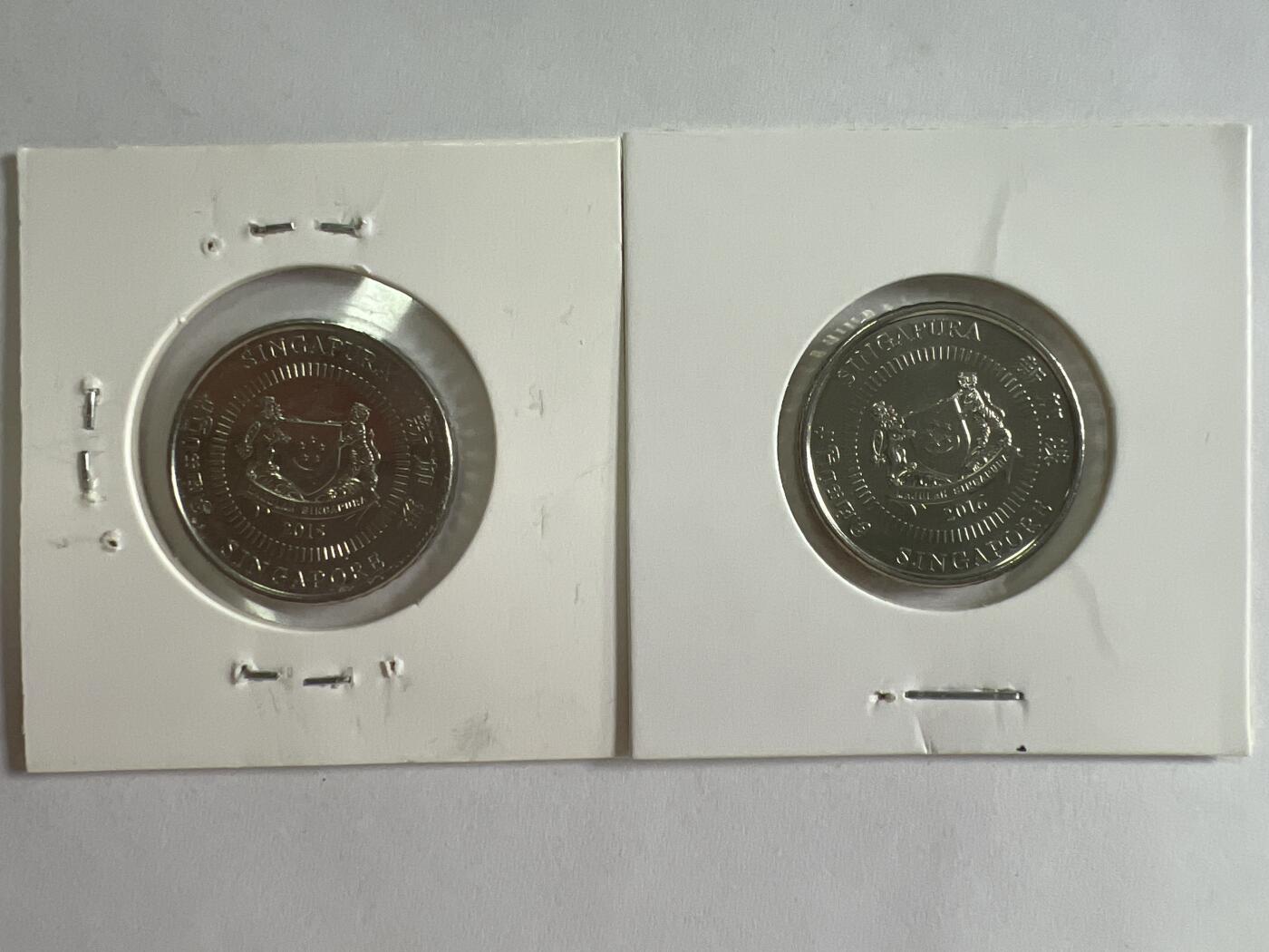 第628期 硬币专场 （无押金，捡漏，全场50包邮，偏远地区除外，接收代拍业务） 新加坡50分两枚