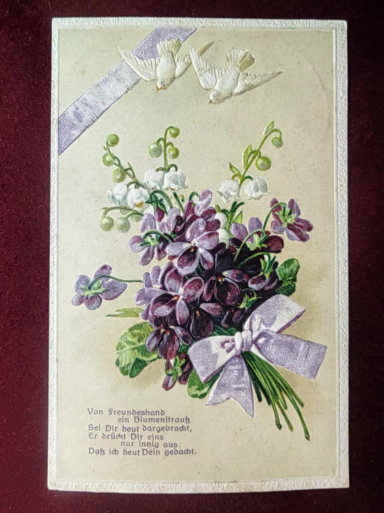 联合阁邮币社™ ——“古典明信片专场” 1910年-浮雕片-节日的祝福-品相非常好