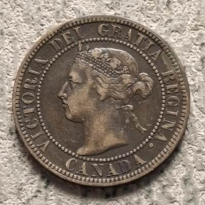 0起1加再包邮-纯粹捡漏拍-331散币银币场 - 加拿大1896年维多利亚女王1分铜币