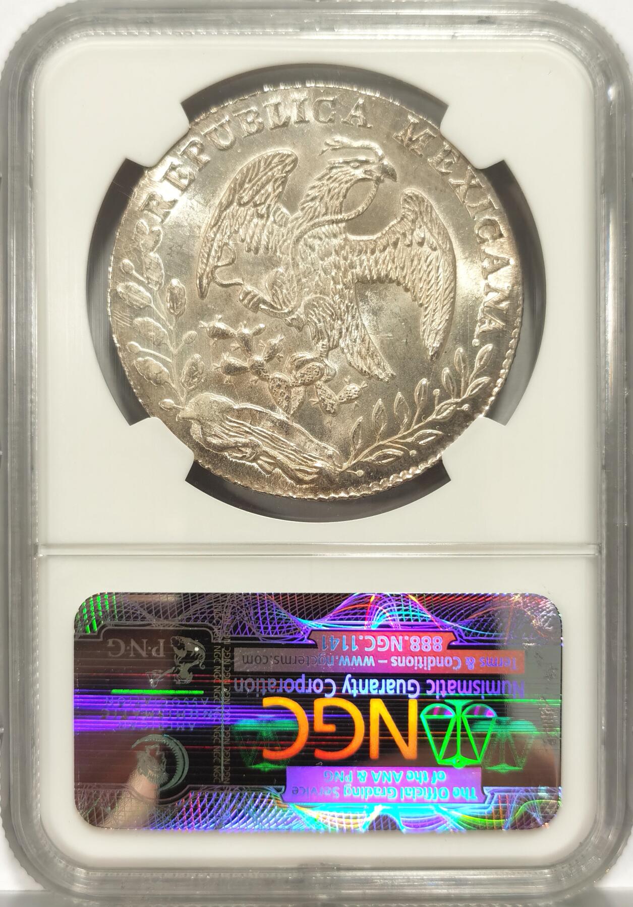 【麦稀奇世界钱币展】博洋堂“流萤染夏”六月精品专场暨第081期（全场包邮） NGC MS65 冠军分！名誉O厂墨西哥1878年OA AE花边鹰洋8R