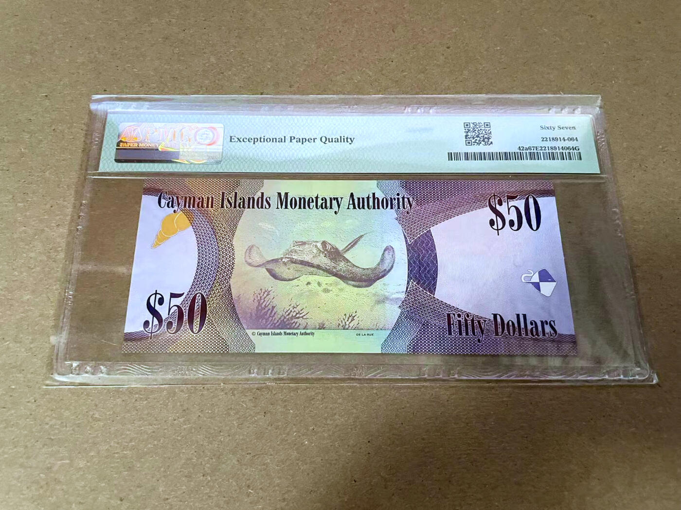 【Blue Auction】✨世界纸币精拍第492期【精】 【首发冠千位小号无47】开曼群岛 2010年50元 PMG67EPQ 高分 女王