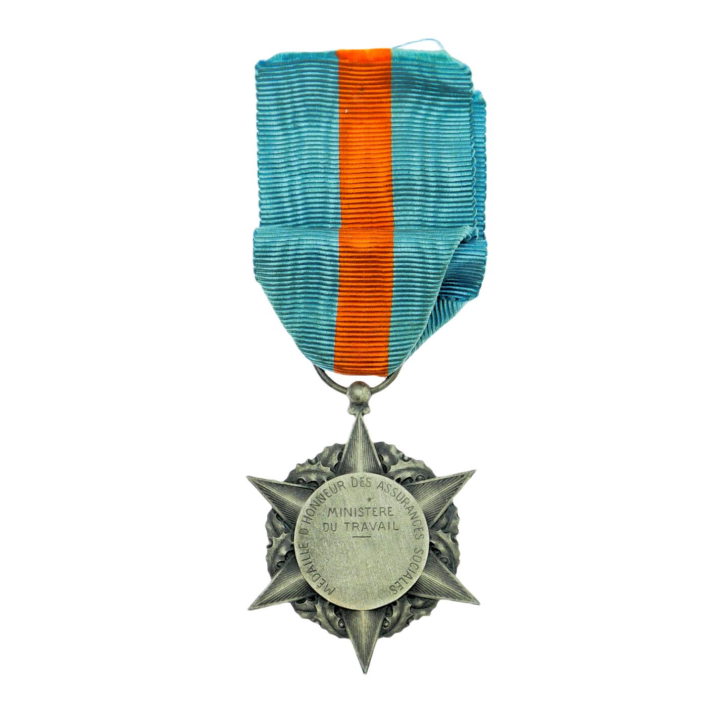 【麦稀奇世界钱币展】勋交所6月15日展会拍卖 法国银级社会保险奖章，银质带标，非镀银