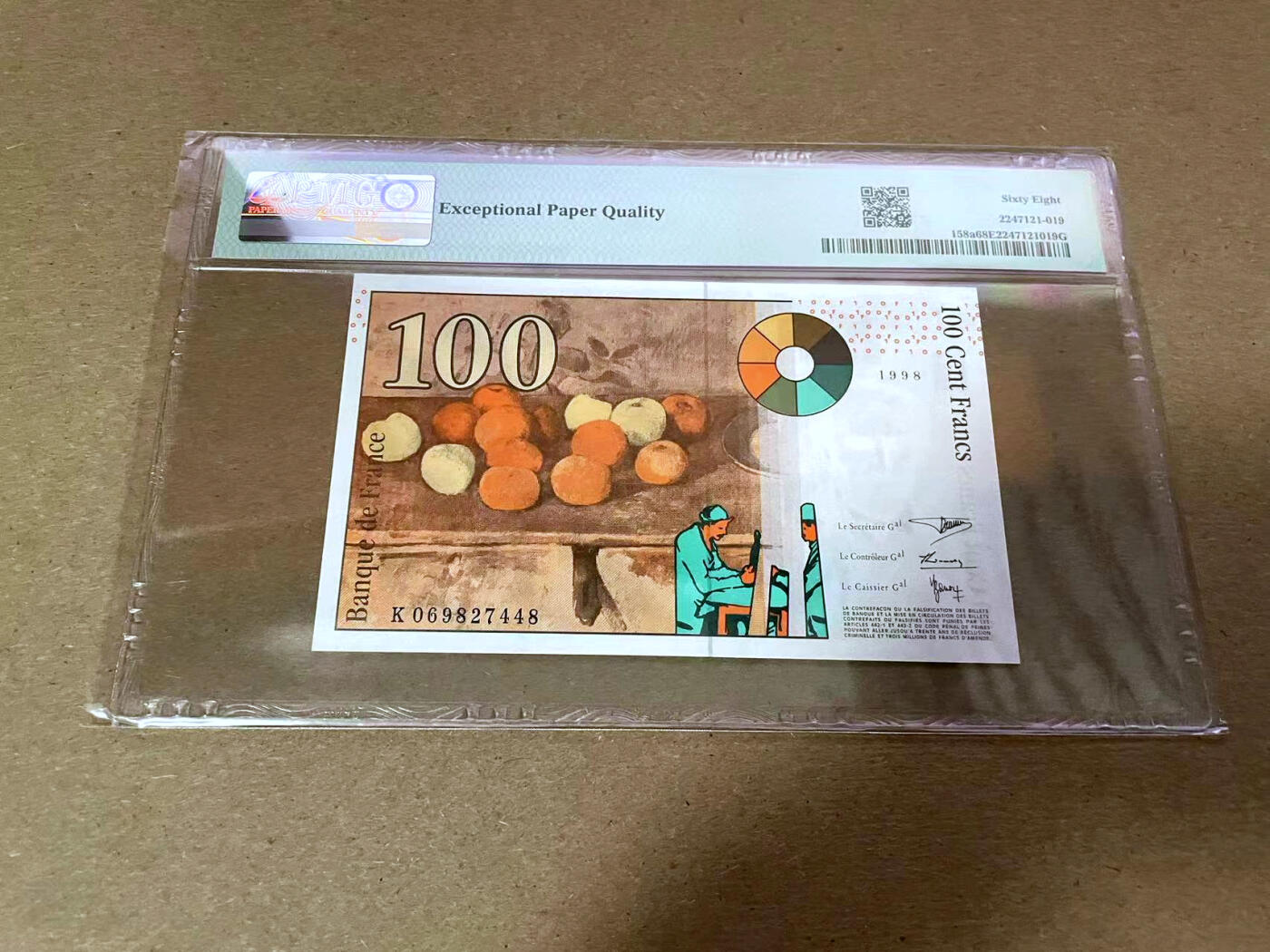 【Blue Auction】✨世界纸币精拍第492期【精】 法国 1998年100法郎 PMG68EPQ 超高分