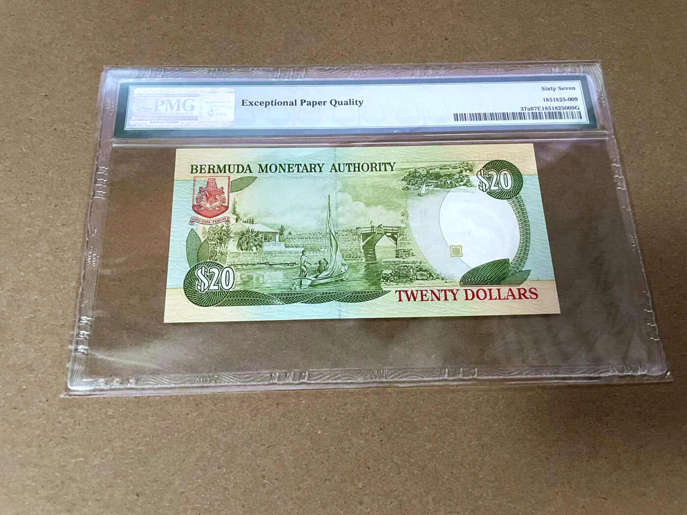 【Blue Auction】✨世界纸币精拍第492期【精】 【首发冠近全同9 倒置号】百慕大 1989年20元 女王 PMG67EPQ 高分