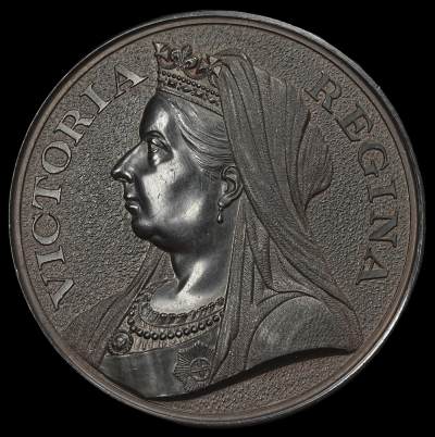 修遠堂世界钱币第二十八期 裸币散币专场 全场包邮  - 罕见 1897年女王登基60周年特大铜章 边缘一磕碰 77.35mm，194g