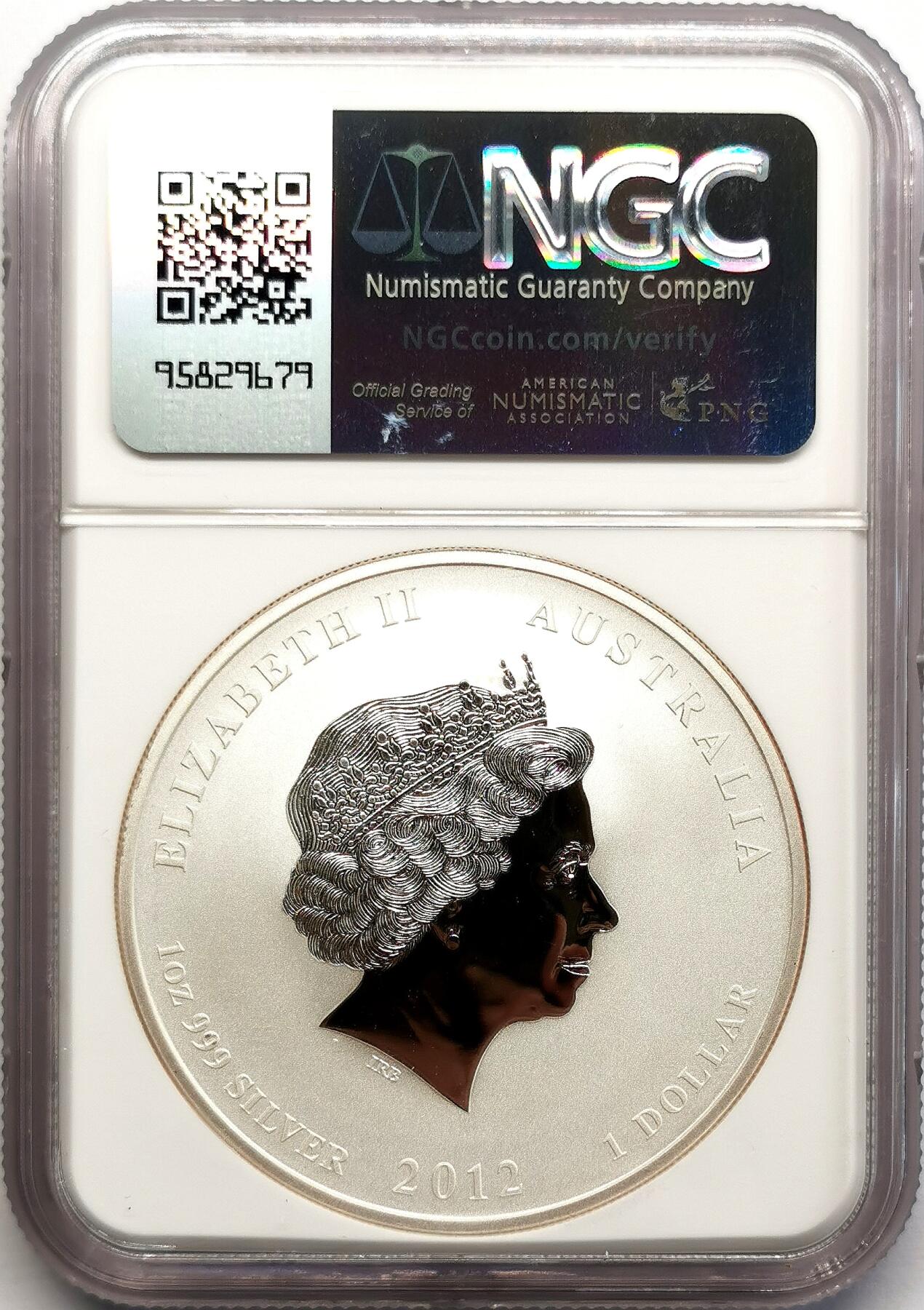 凡希社世界钱币微拍第二百七十三期 2012P澳大利亚生肖龙年DOLLAR大银NGC-MS69