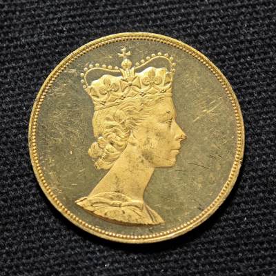 【德藏】世界币章拍卖第84期(全场顺丰包邮) - 1965年 英国伊丽莎白二世女王《访问西德联邦共和国》纪念金章 直径约：25mm，重约：6.9g