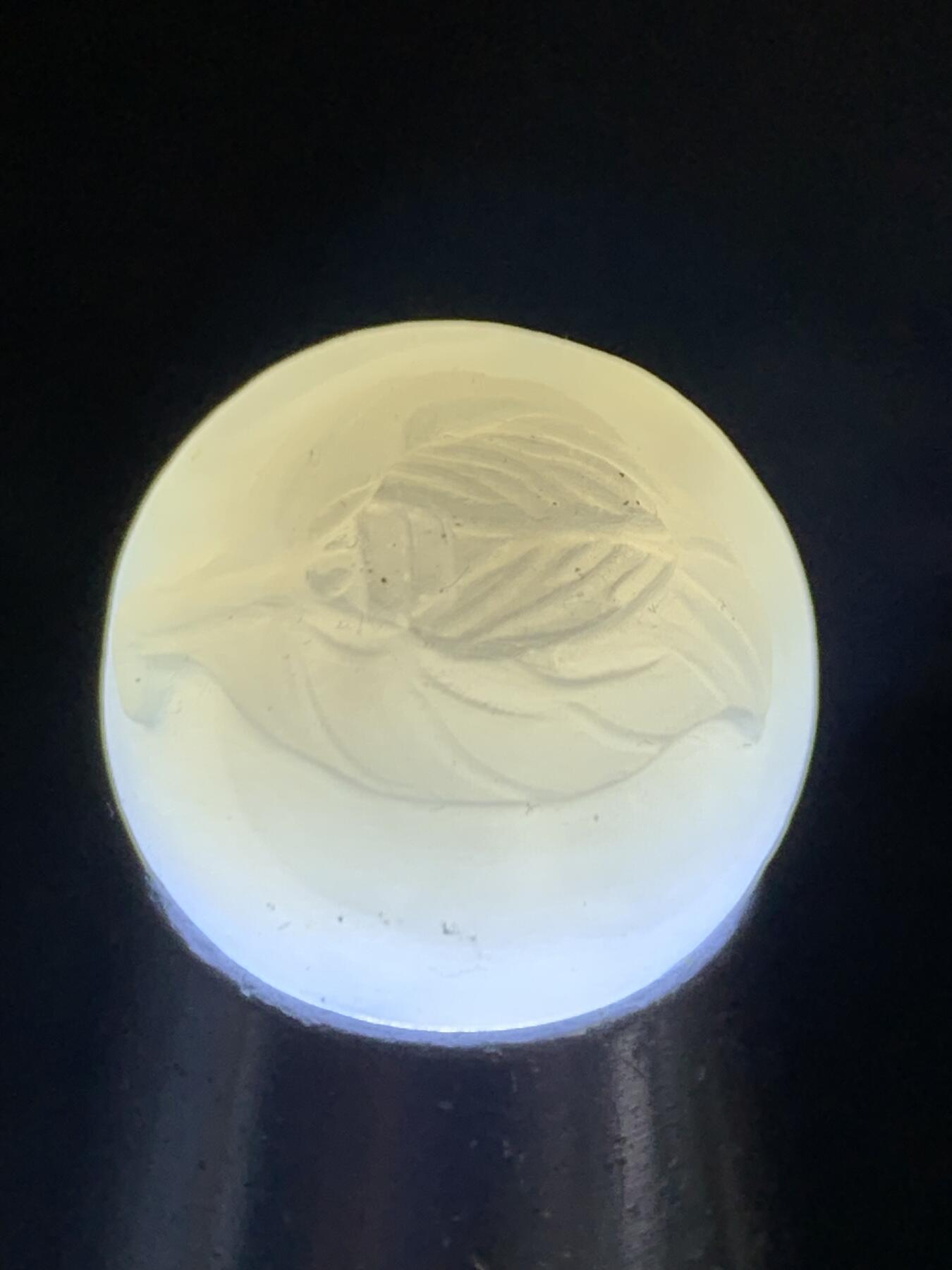 精美高玉化亚光海洋玉髓手工俏色巧雕树叶，玉蝉随形圆珠一个