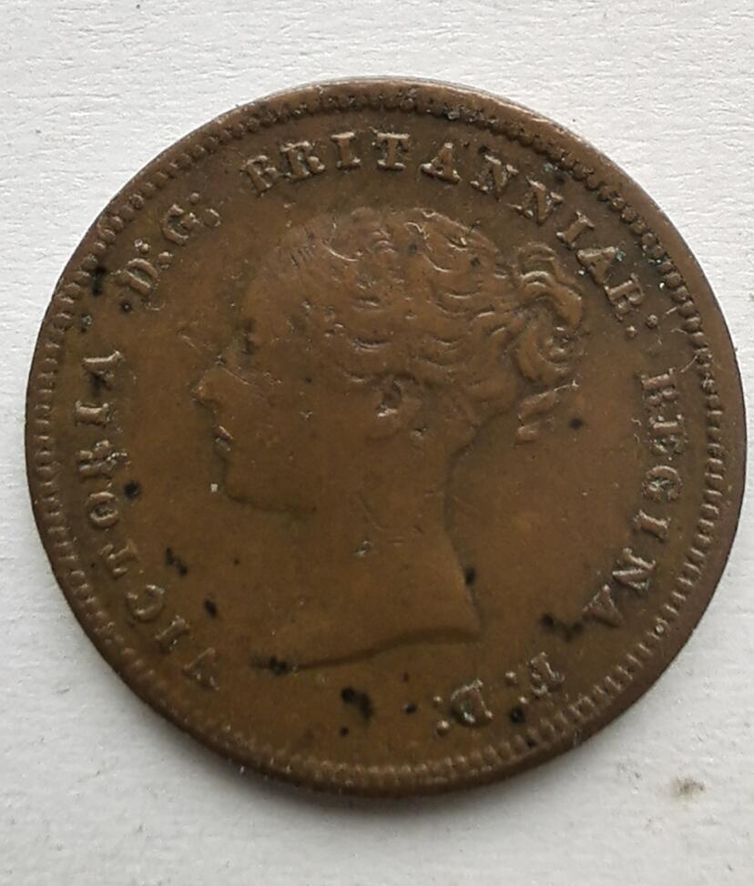 1844年英属锡兰铜币1/2法新