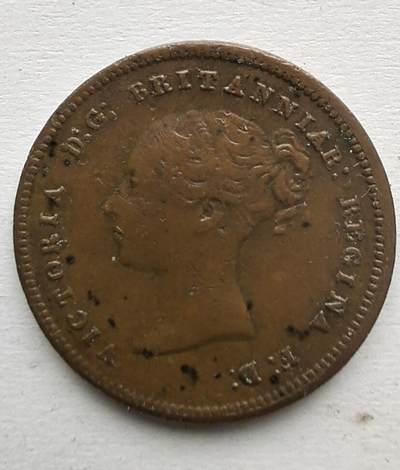 1844年英属锡兰铜币1/2法新 - 1844年英属锡兰铜币1/2法新