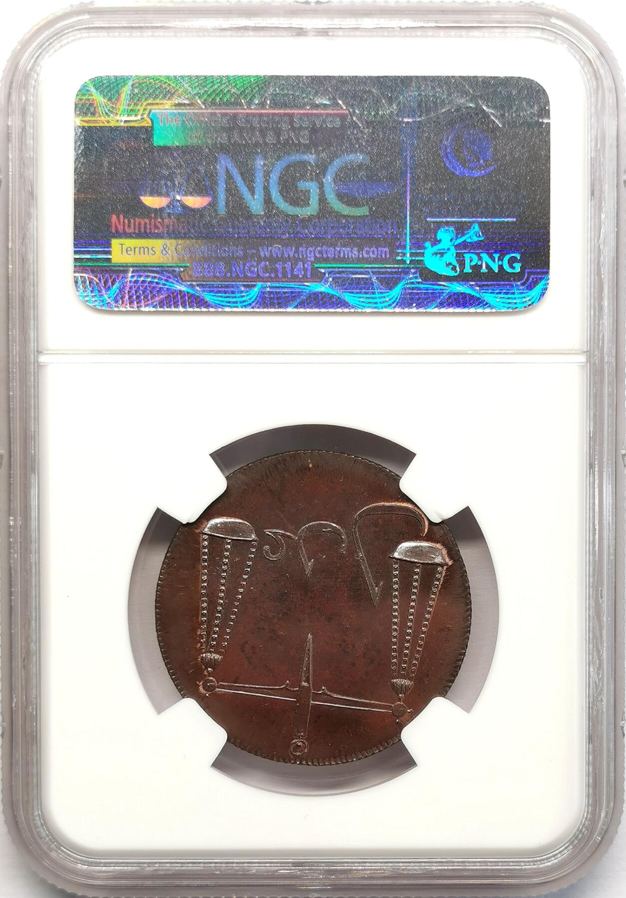 凡希社世界钱币微拍第二百七十三期 荐！1791东印度公司孟买总督区2Pice铜币精铸NGC-PF66BN，全套最大面值，SOHO早期铸造出品！