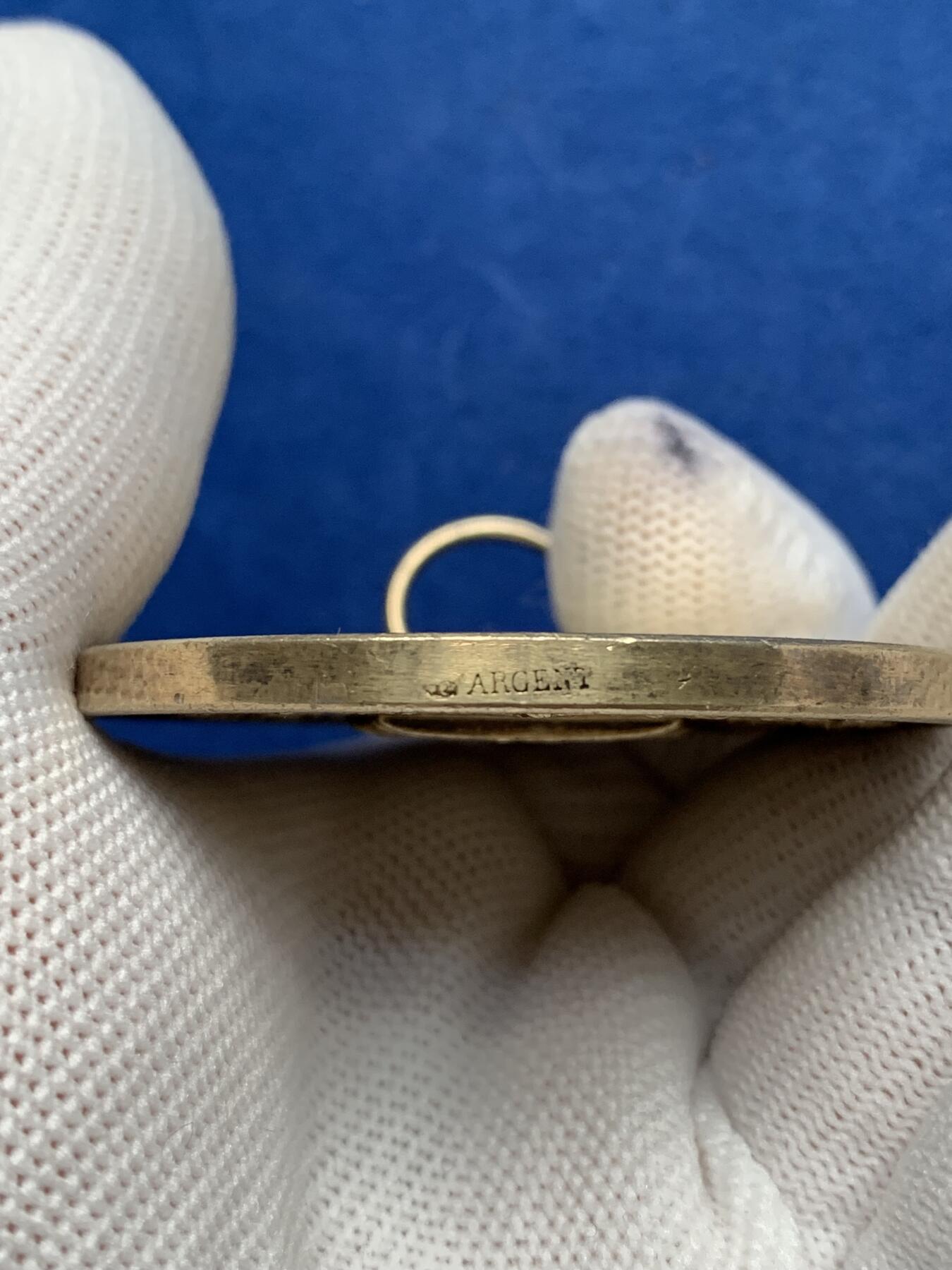 《竞宝斋》第281场- 周日，周一 ，周二3场连拍 （全场包邮） 法国城市人寿和火灾保险镀金银章，67.66g，50.8mm，丰饶角边铭