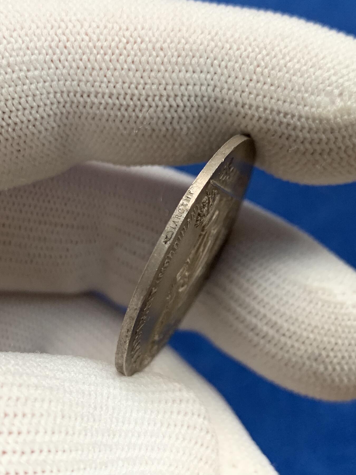 《竞宝斋》第281场- 周日，周一 ，周二3场连拍 （全场包邮） 法国洛里昂储蓄银行银质jeton，15.59g，31.7mm，丰饶角1ARGENT边铭