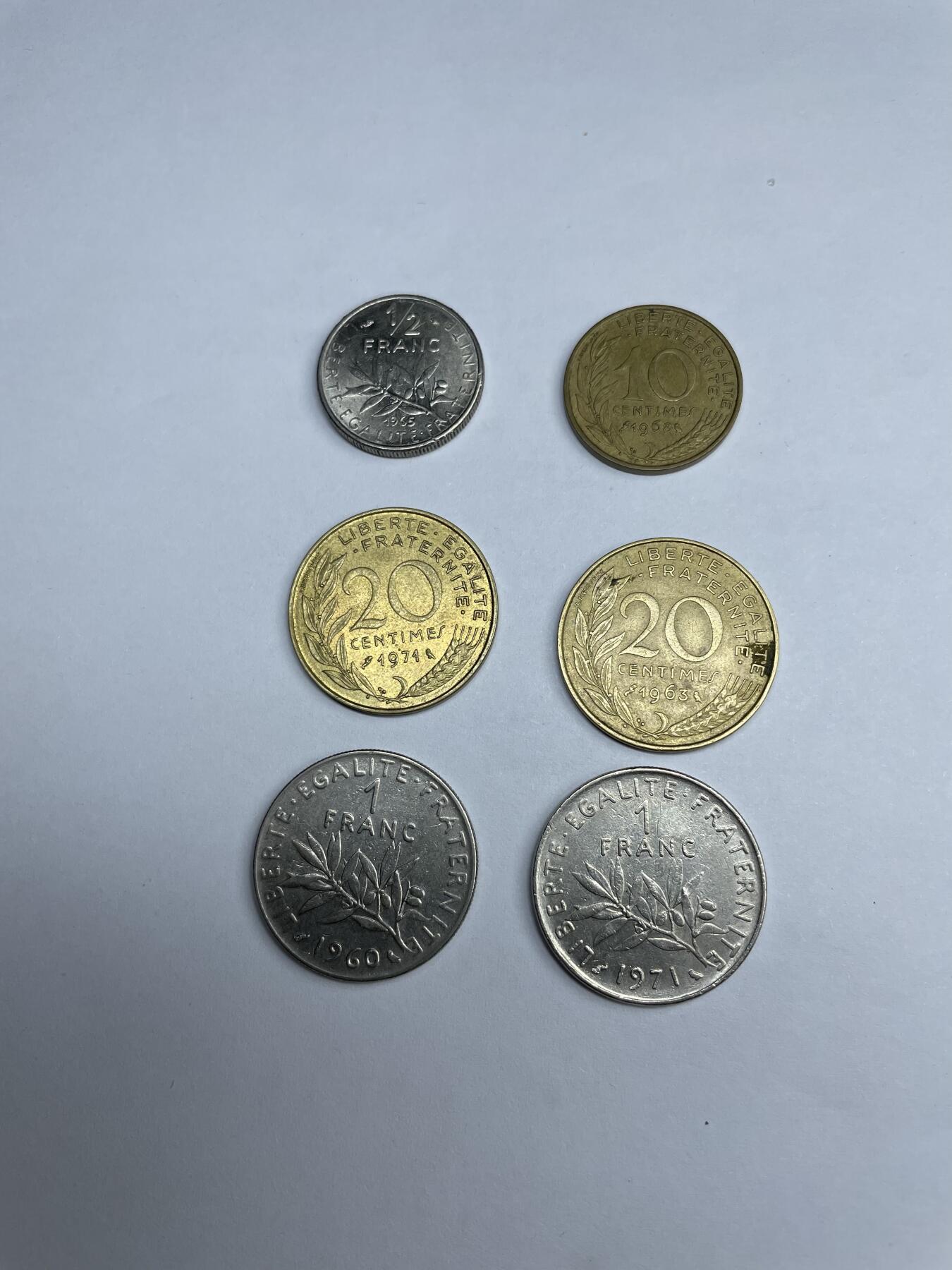 2024年集古藏今外币拍卖第九期-第2场—（总第82拍） 法国各面值6枚