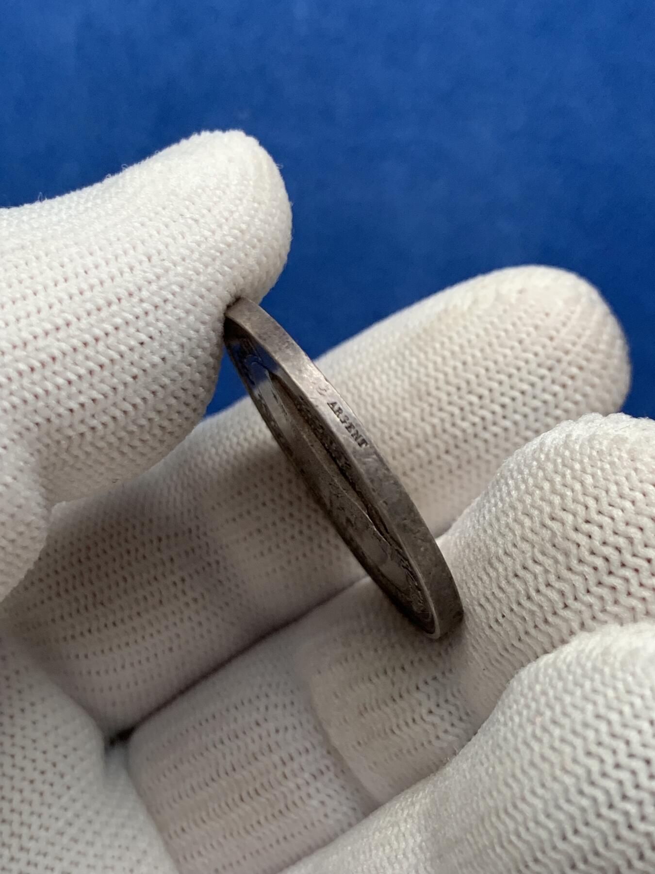 《竞宝斋》第281场- 周日，周一 ，周二3场连拍 （全场包邮） 法国银质代币，普罗旺斯庄园射击纪念，30mm，11克，早期船首+AREGNT边铭