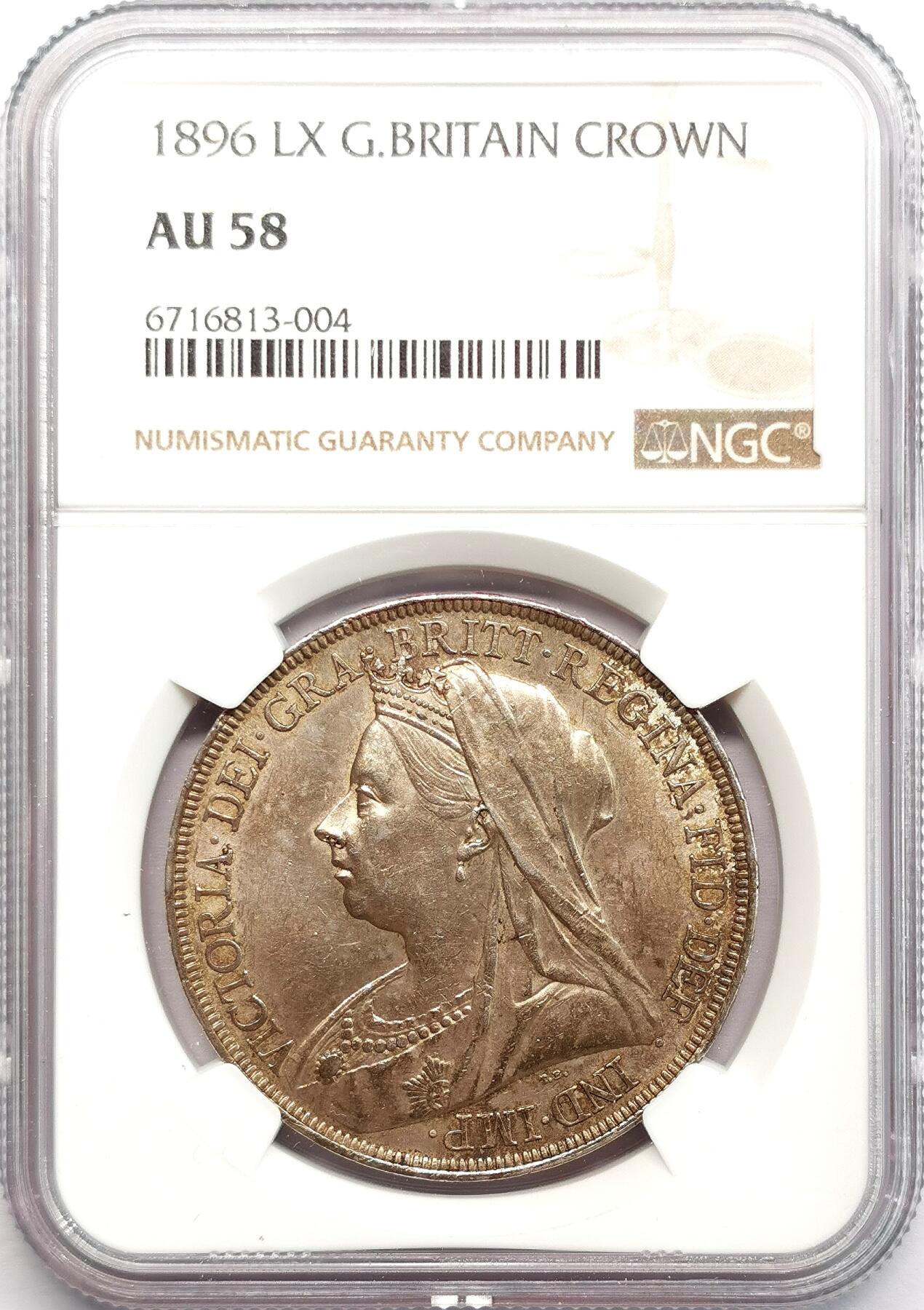 凡希社世界钱币微拍第二百七十三期 1896LX英国老维批纱马剑NGC-AU58