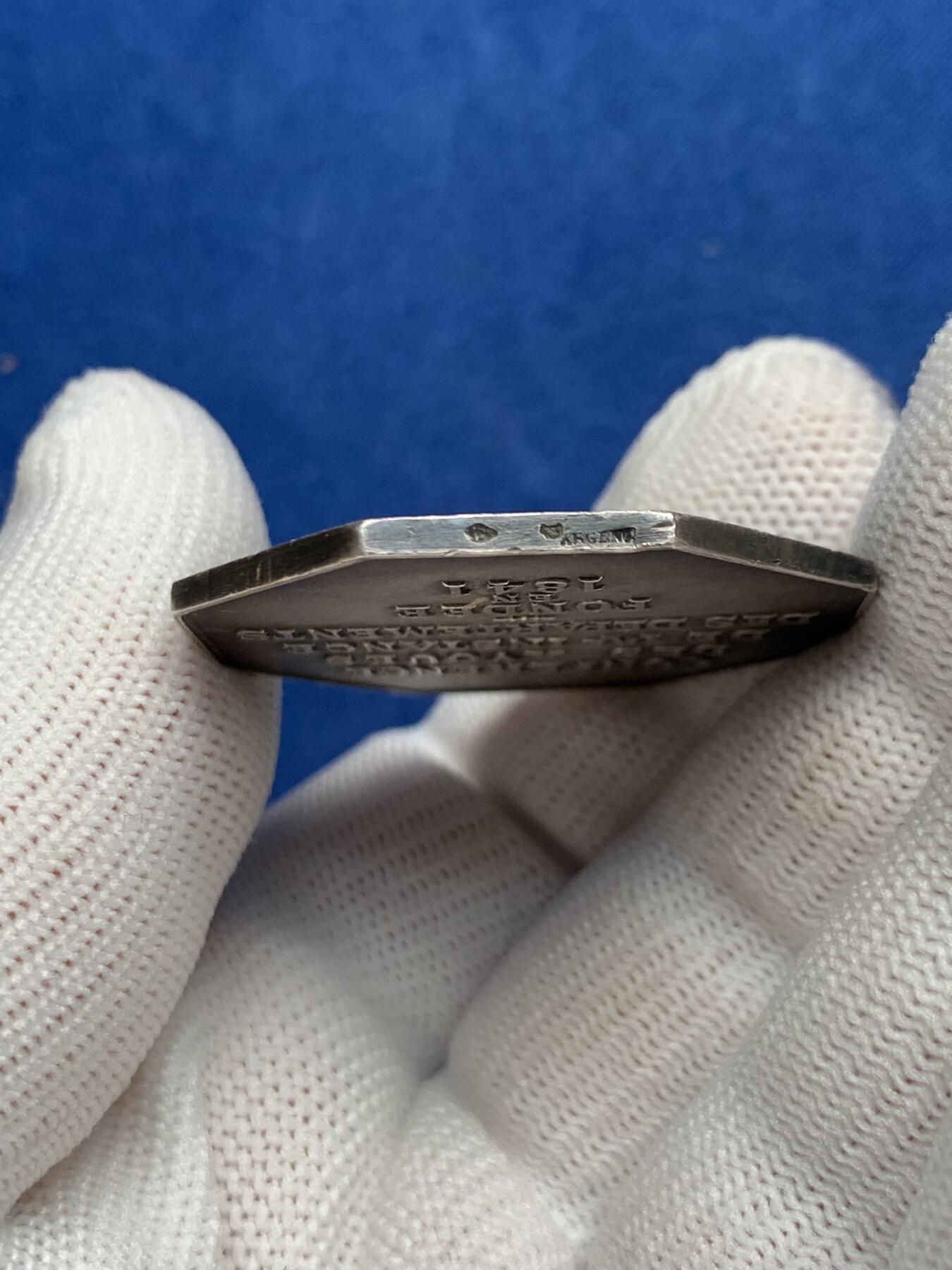 《竞宝斋》第281场- 周日，周一 ，周二3场连拍 （全场包邮） 法国八角银质代币，1841年法律和法律诉讼会议，21.06g，37.2mm，菱形+野猪头argent边铭