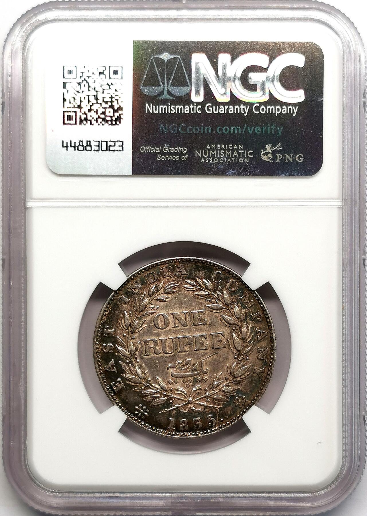 凡希社世界钱币微拍第二百七十三期 1835东印度公司威廉四世卢比NGC-AUD