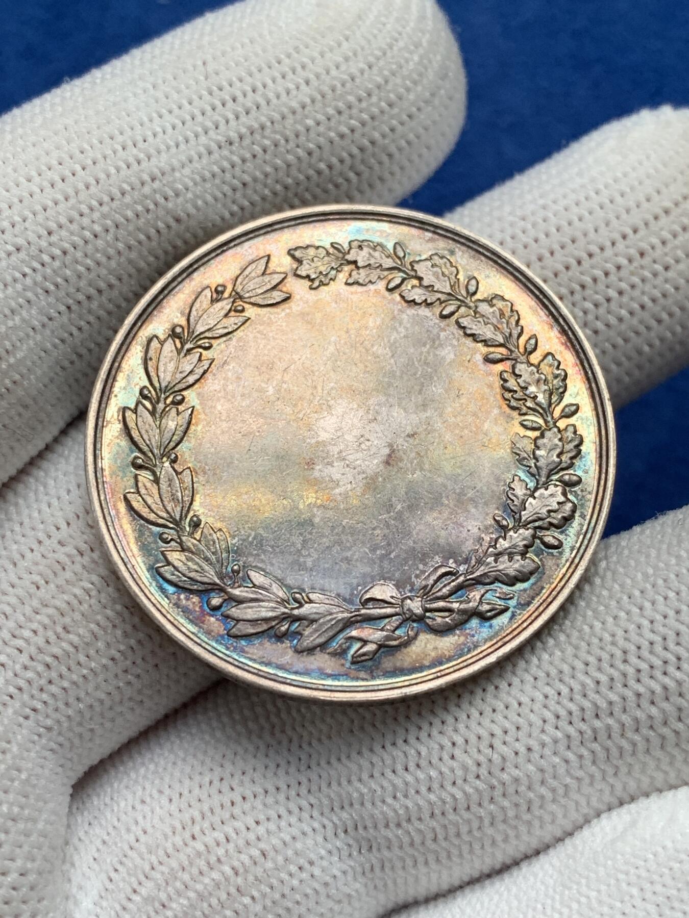 《竞宝斋》第281场- 周日，周一 ，周二3场连拍 （全场包邮） 法国银质jeton，军事音乐运动会，19.49g，36.3mm，野猪头+菱形ARGENT边铭