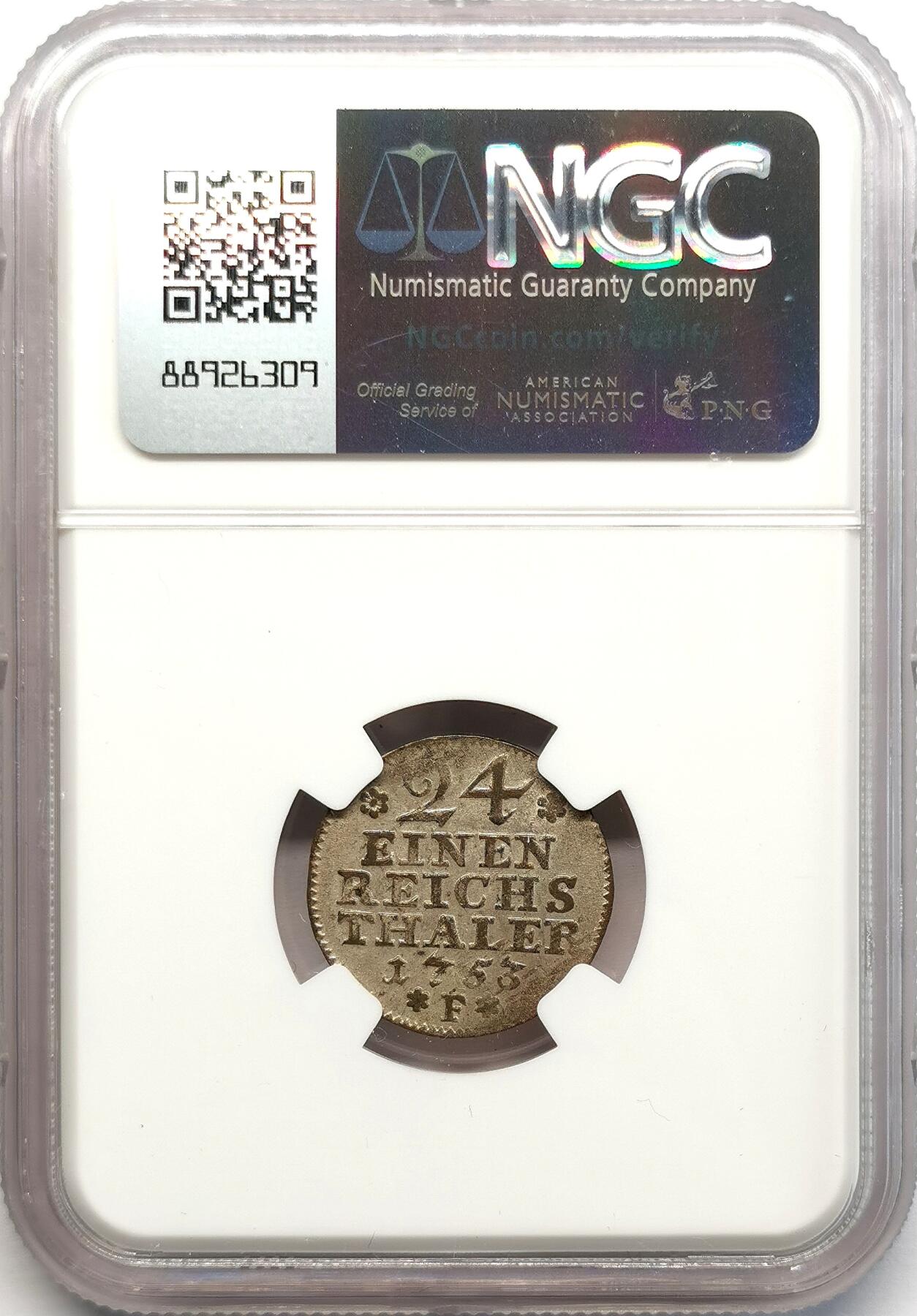 凡希社世界钱币微拍第二百七十三期 1753F德国普鲁士1/24泰勒NGC-AU55