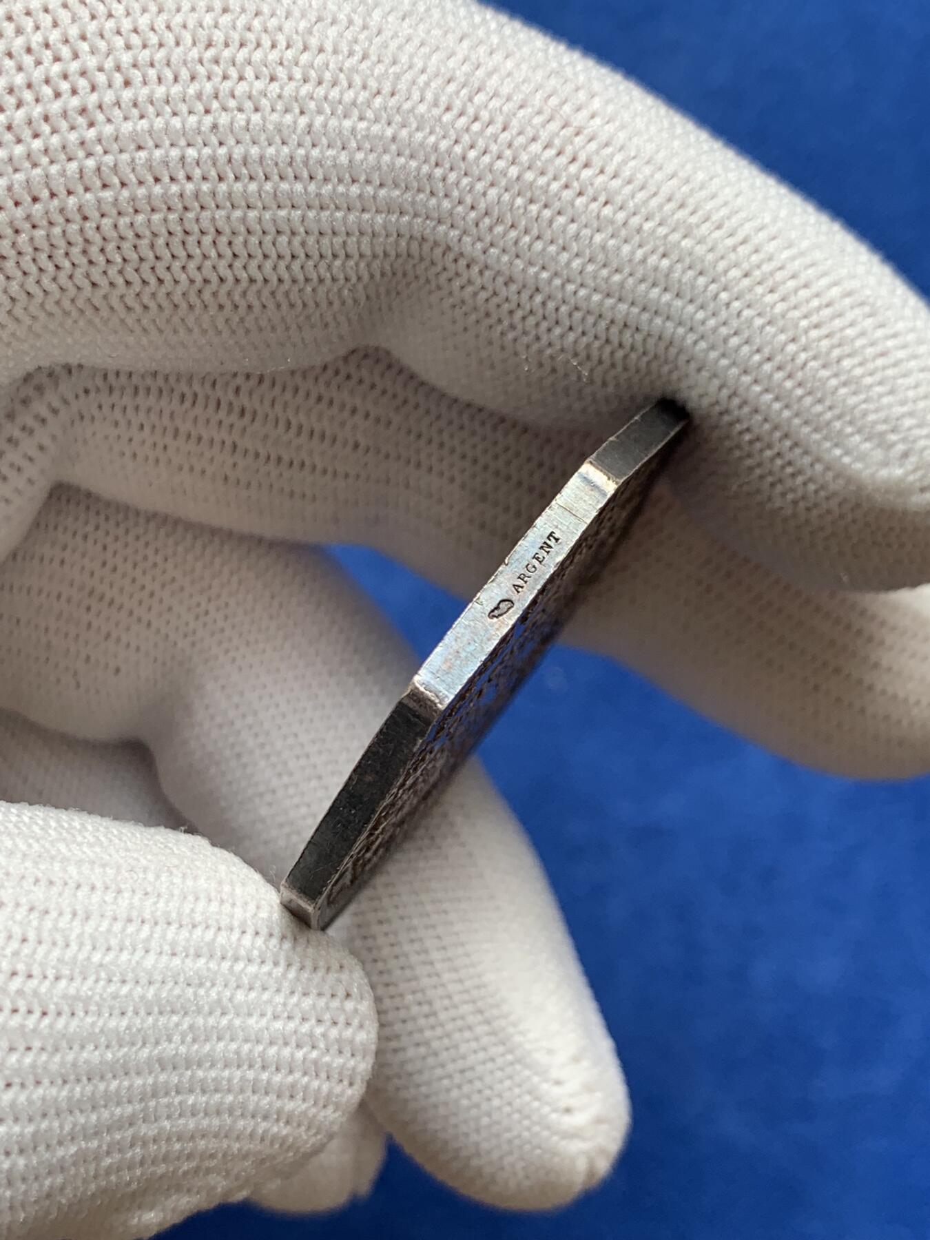 《竞宝斋》第281场- 周日，周一 ，周二3场连拍 （全场包邮） 法国八角银章，联合人寿保险公司，21.74g，36.8mm，丰饶角边铭