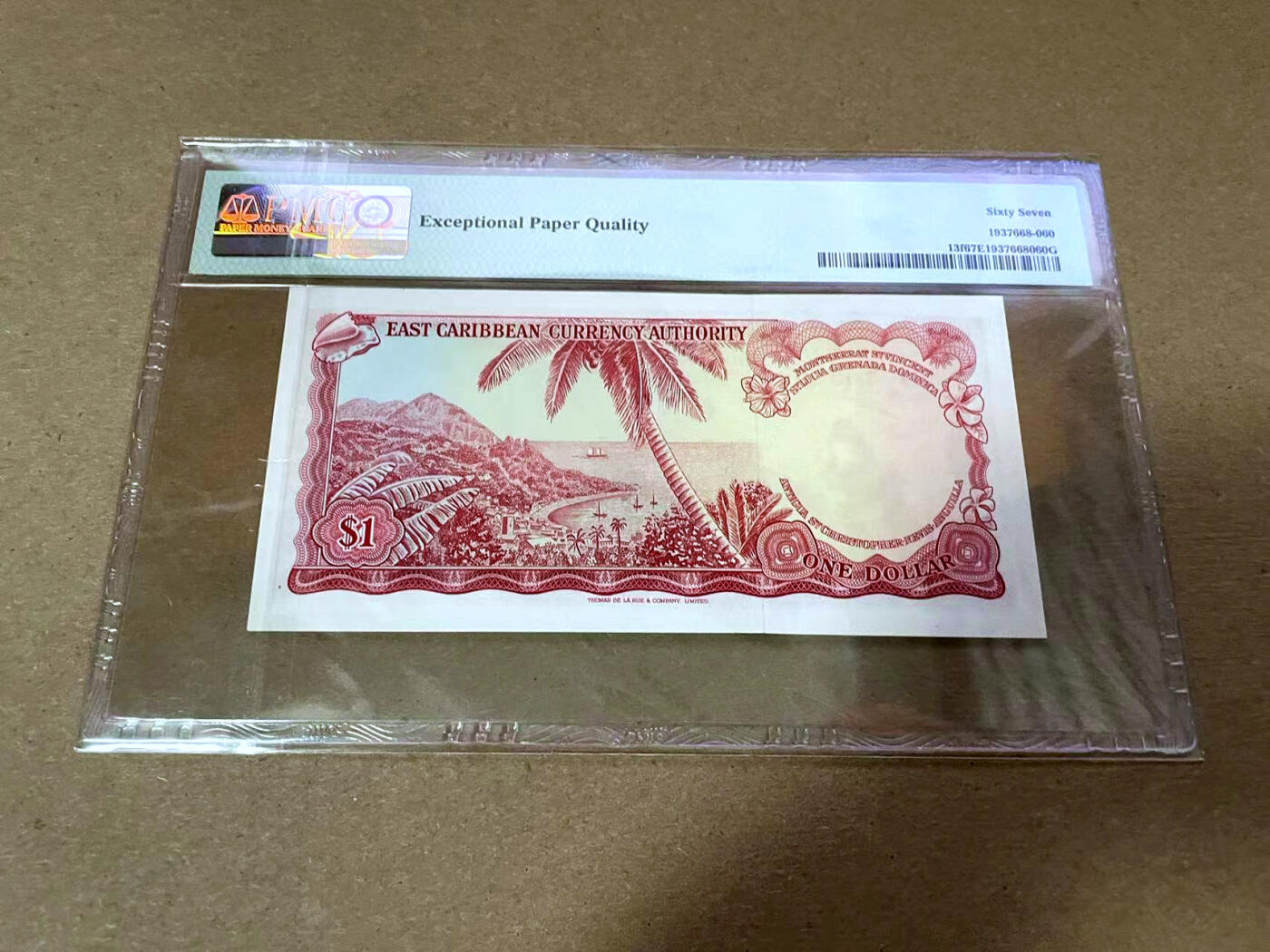 【Blue Auction】✨世界纸币精拍第492期【精】 东加勒比 1965年1元 戎装女王 PMG67EPQ 高分