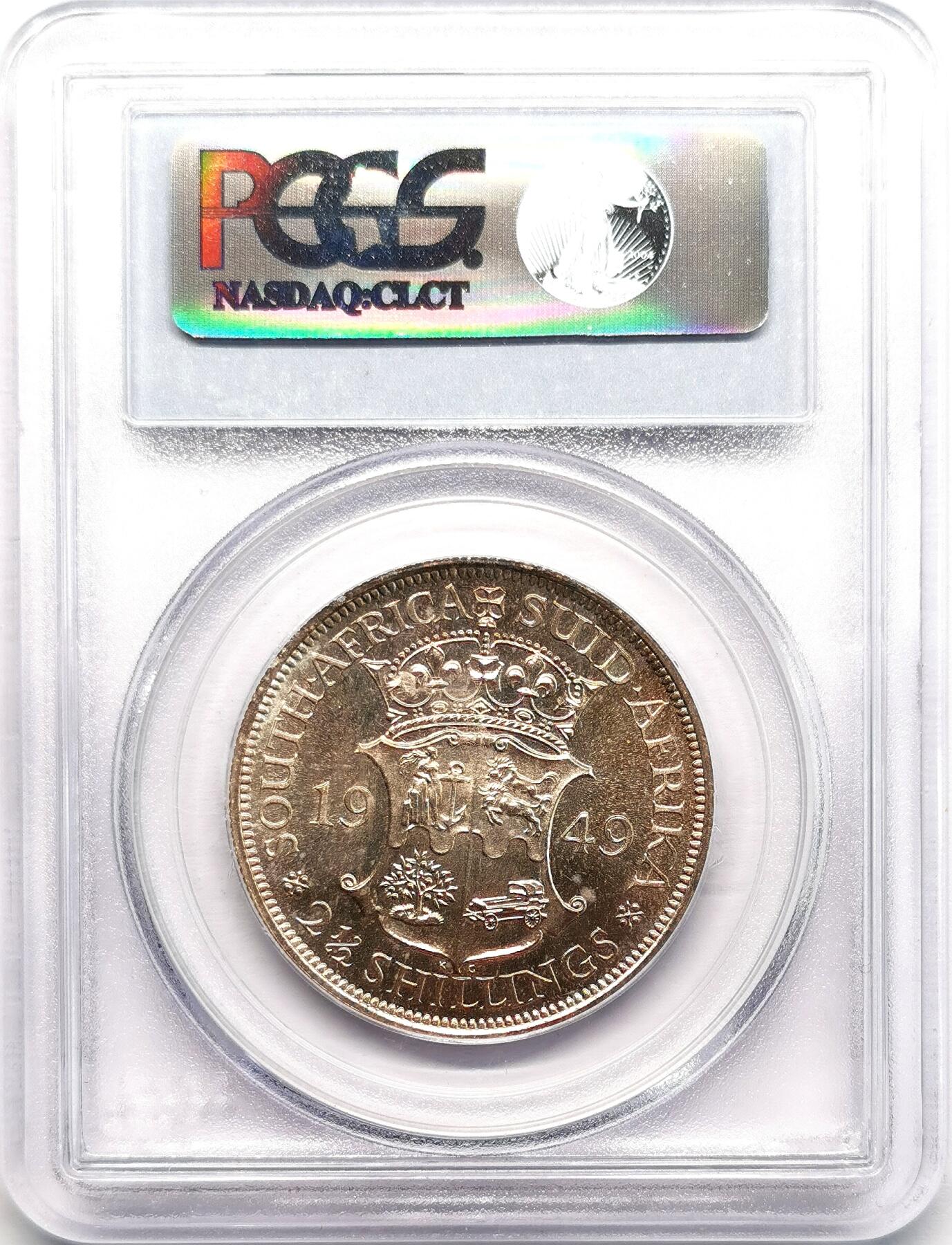 凡希社世界钱币微拍第二百七十三期 1949南非乔六2.5先令银币精铸PCGS-PR66