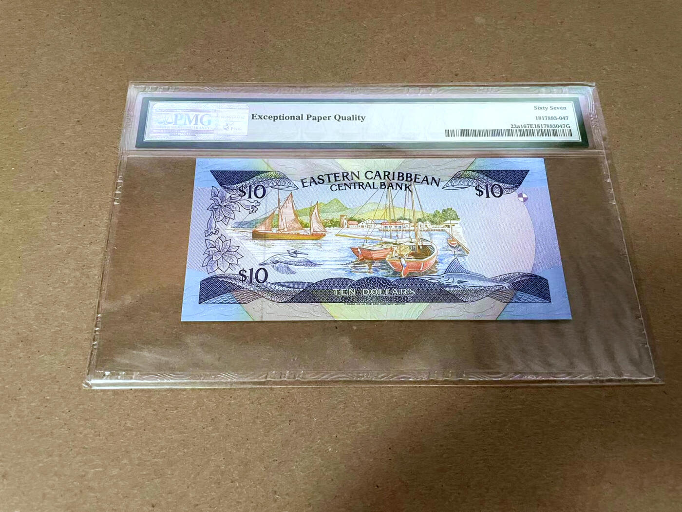 【Blue Auction】✨世界纸币精拍第492期【精】 东加勒比 1985-93年10元 女王 小彩背 PMG67EPQ 高分