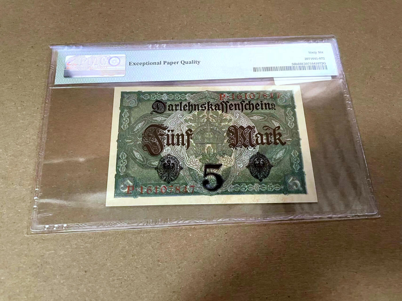 【Blue Auction】✨世界纸币精拍第492期【精】 德国 1917年5马克 PMG66EPQ 
