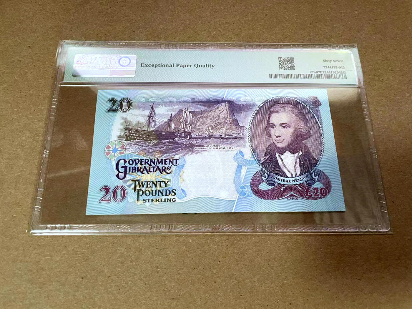 【Blue Auction】✨世界纸币精拍第492期【精】 【AA无47】直布罗陀 1995年20镑 女王 PMG67EPQ 高分
