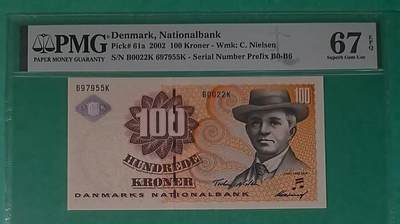 丹麦2002年100马克 P-61a 无4 签名少 欧洲纸币 实物图 UNC - 丹麦2002年100马克 P-61a 无4 签名少 欧洲纸币 实物图 UNC