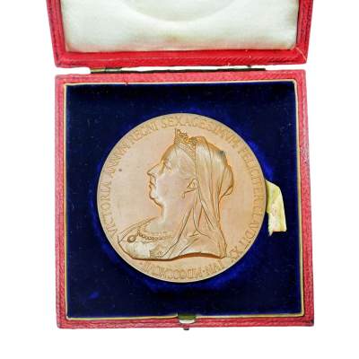 勋章奖章交易所6月15日麦稀奇展会拍卖 - 英国维多利亚女王登基60周年铜币章