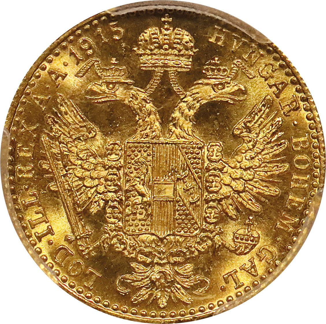 北京阿城哥拍卖2024年春季拍卖会 1915年奥地利弗朗茨一世杜卡特金币一枚 PCGS MS66评级编号：46605845