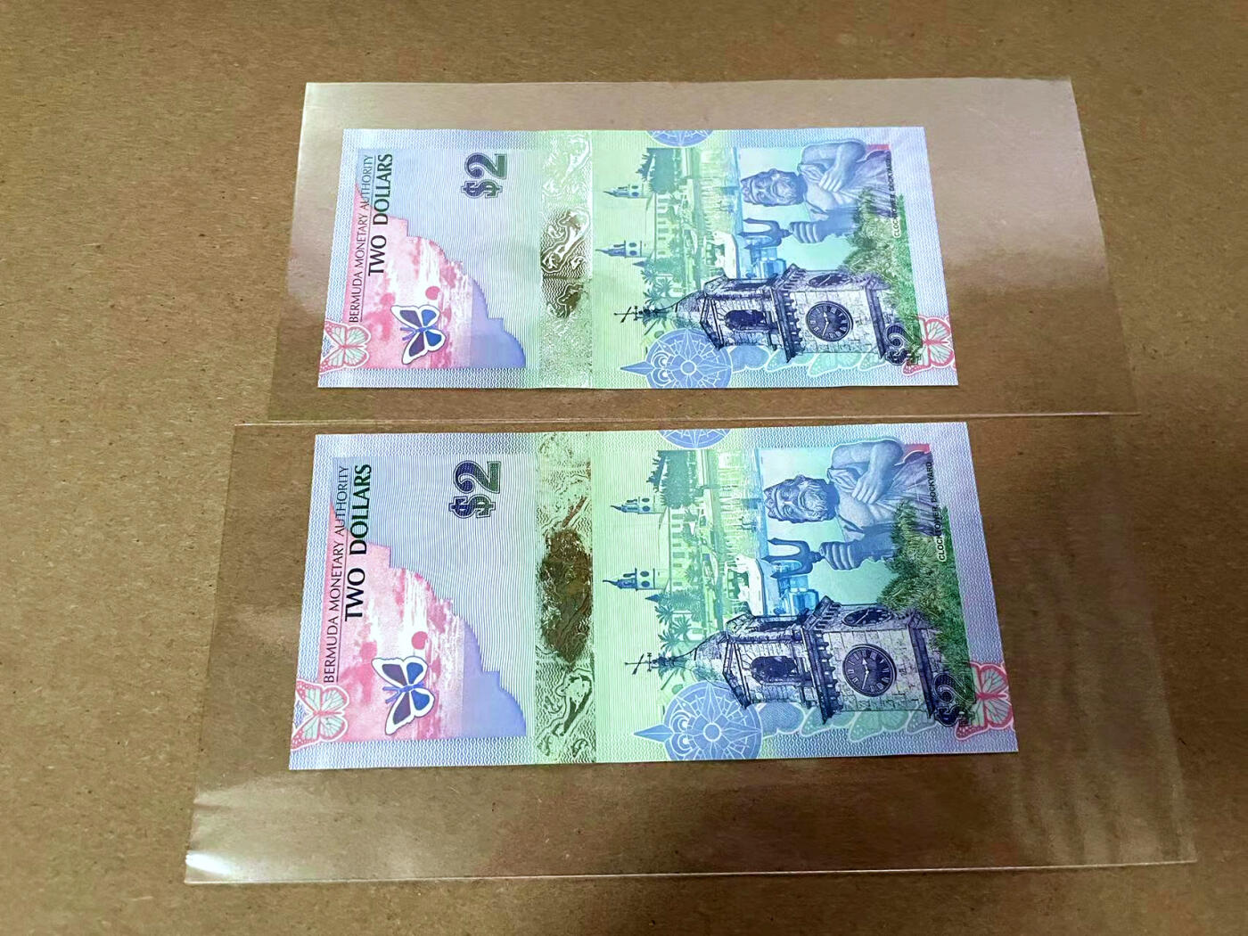 【Blue Auction】✨世界纸币精拍第493期【精】 【一组2张洋葱冠无47 获奖钞】百慕大 2009年2元 蓝鸟 全新UNC