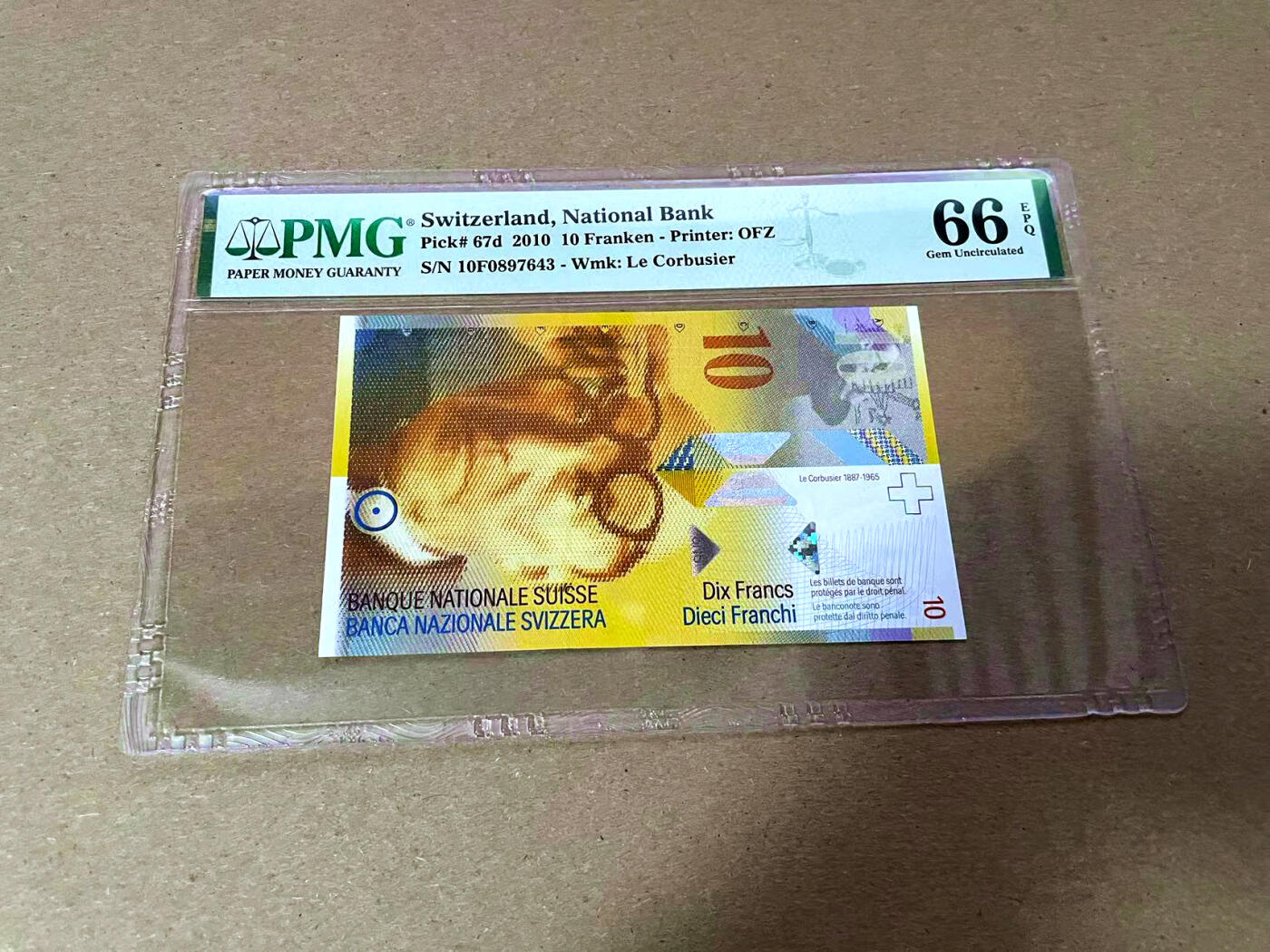 【Blue Auction】✨世界纸币精拍第493期【精】 瑞士 2010年10法郎 PMG66EPQ 