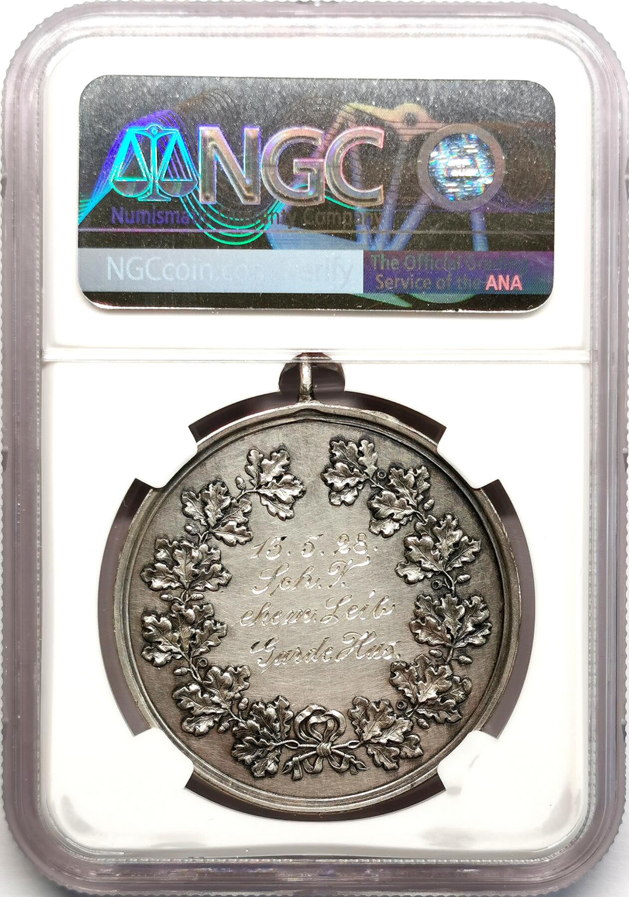 凡希社世界钱币微拍第二百七十三期 1928瑞士射击节银质奖章有挂环NGC-UNCD