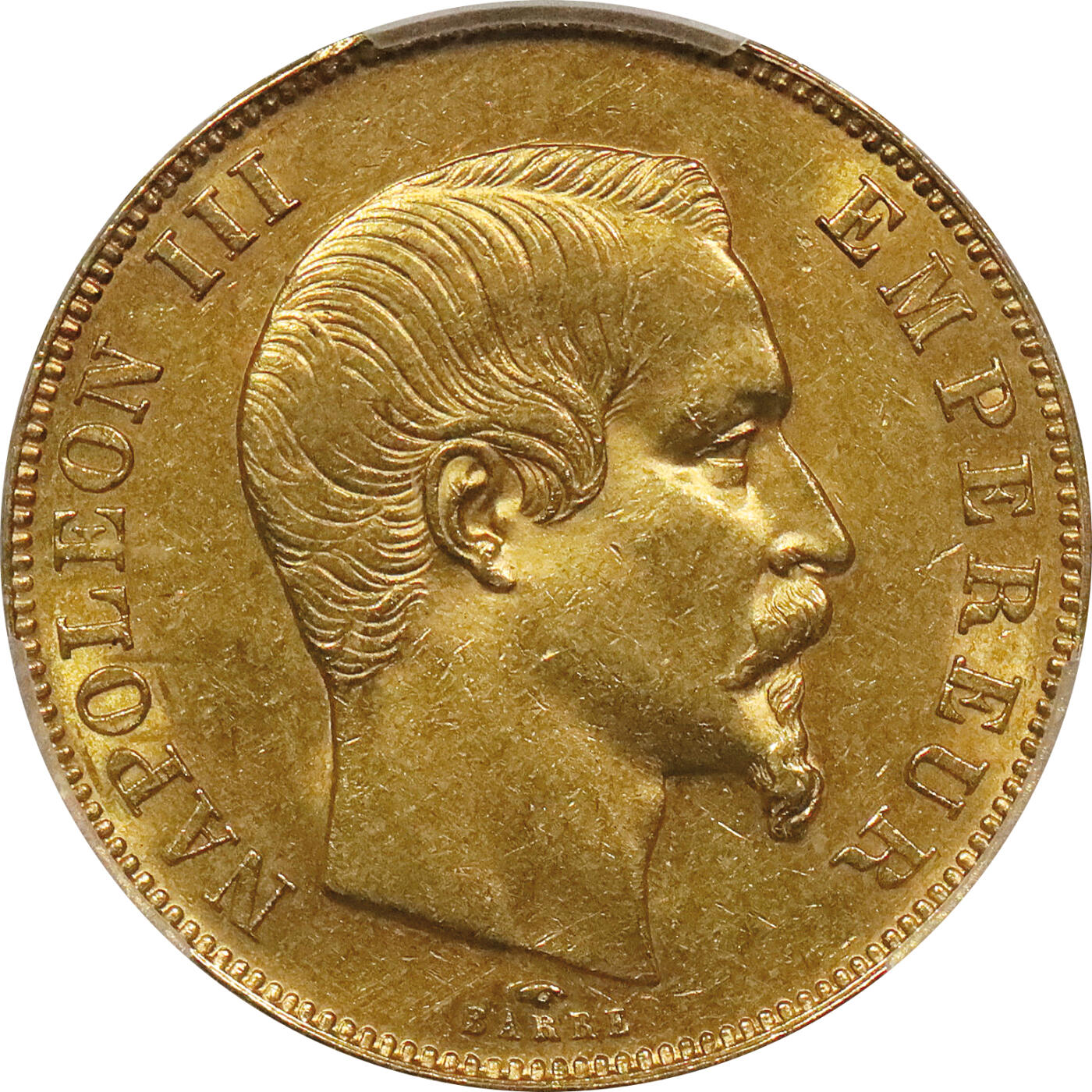 北京阿城哥拍卖2024年春季拍卖会 1857法国金币一枚50法郎 PCGS AU58评级编号：37820642