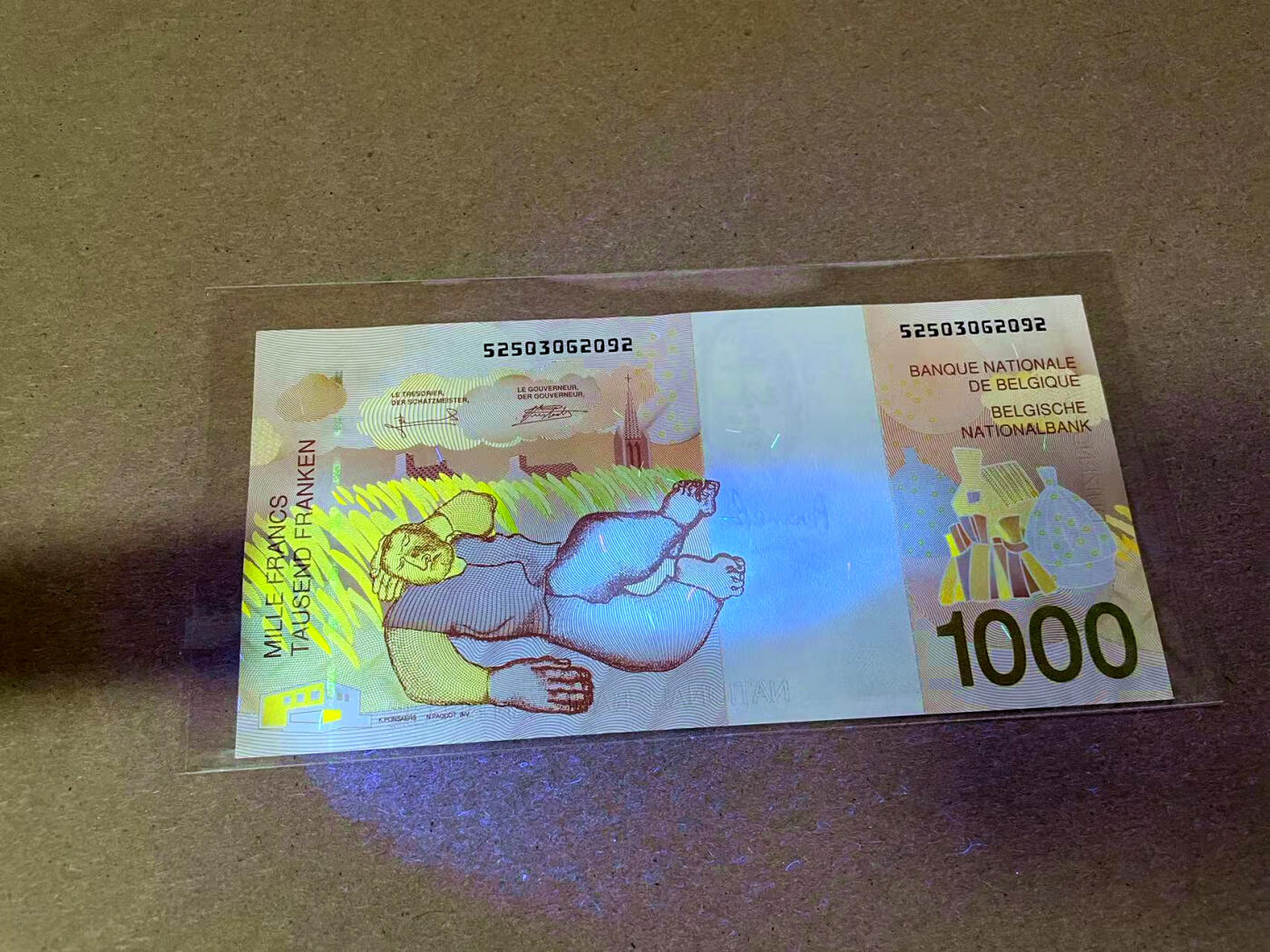 【Blue Auction】✨世界纸币精拍第493期【精】 【无47】比利时 1997年1000法郎 UNC-