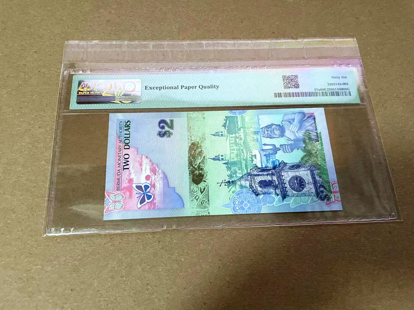 【Blue Auction】✨世界纸币精拍第493期【精】 【洋葱冠无47 获奖钞】百慕大 2009年2元 蓝鸟 PMG66EPQ 