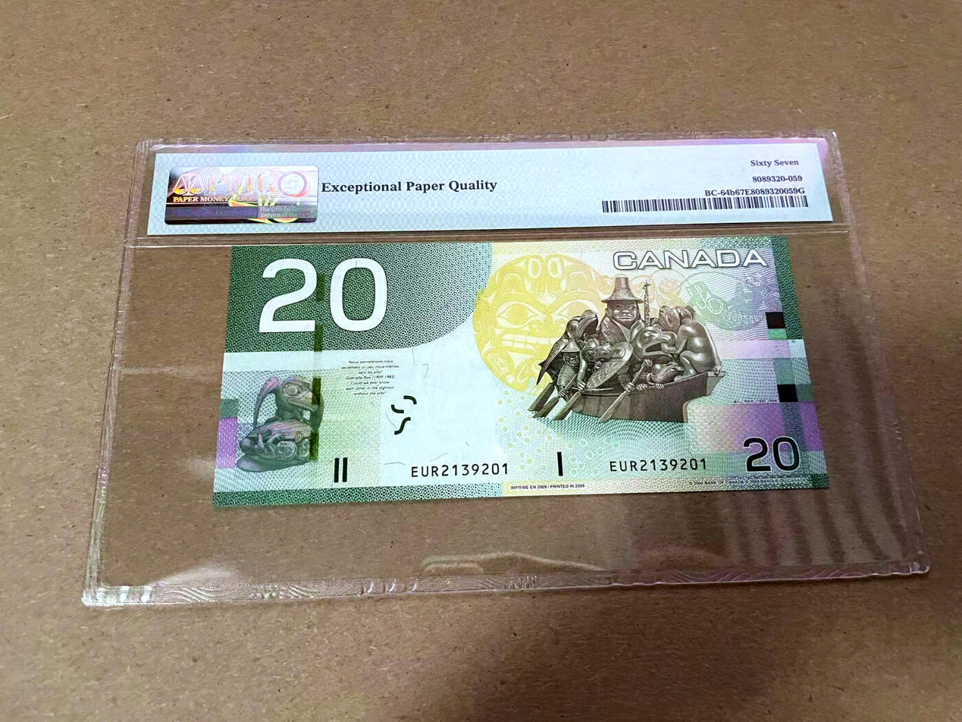 【Blue Auction】✨世界纸币精拍第493期【精】 【无47】加拿大 2008-09年20元 PMG67EPQ高分 女王