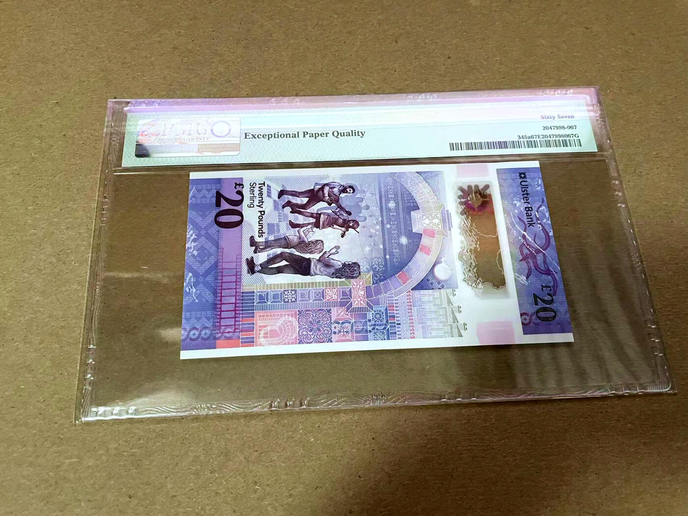 【Blue Auction】✨世界纸币精拍第493期【精】 【AA冠无47】北爱尔兰 2019年20镑  PMG67EPQ高分