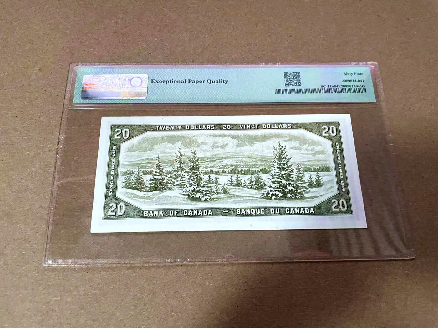 【Blue Auction】✨世界纸币精拍第493期【精】 加拿大 1954年20元 背面雪松大场景 女王 PMG64EPQ 全新原票