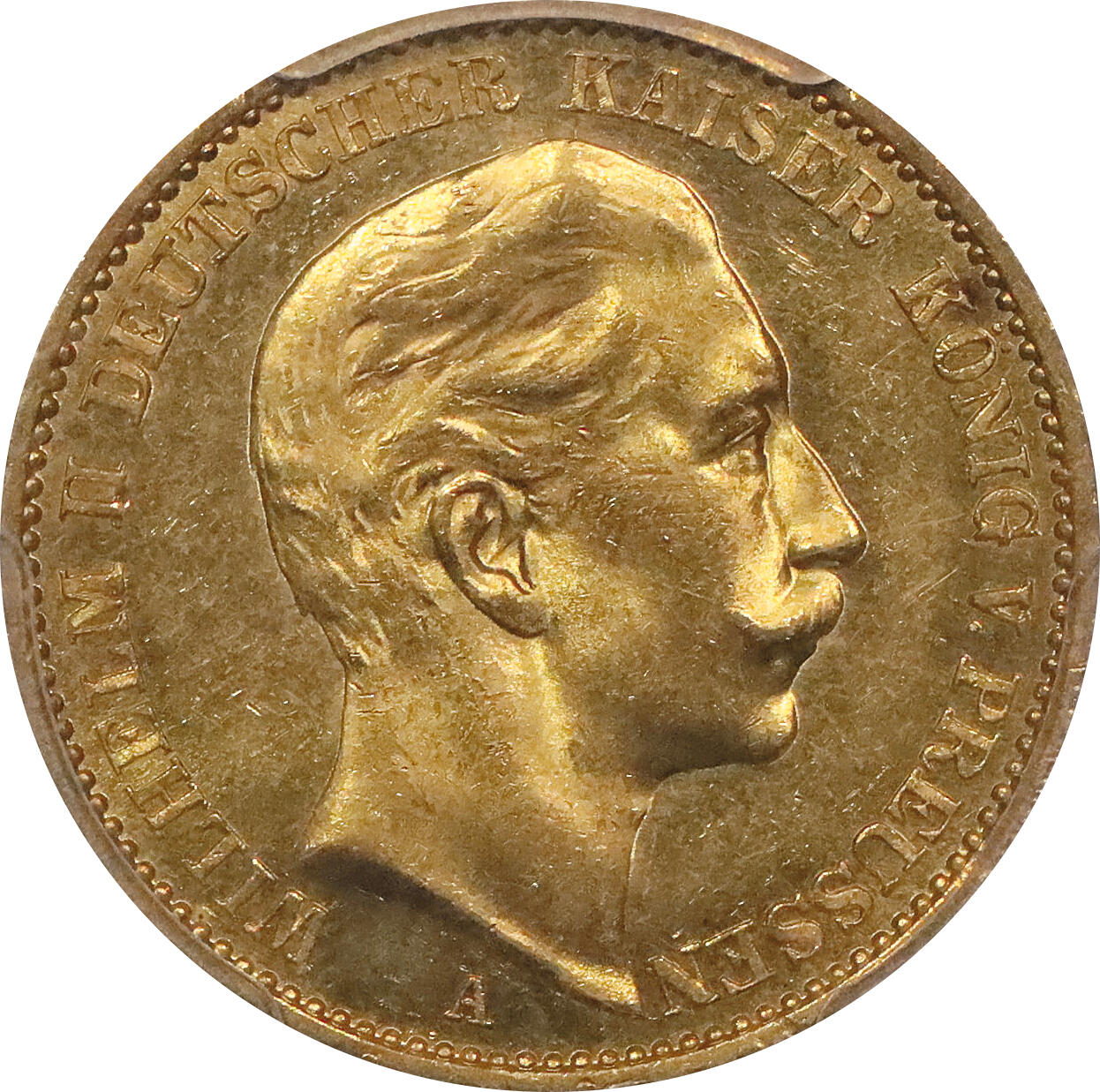北京阿城哥拍卖2024年春季拍卖会 1912-A 普鲁士20MK金币一枚，PCGS MS63+评级编号：80722823