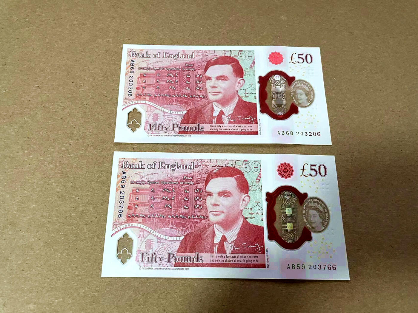 【Blue Auction】✨世界纸币精拍第493期【精】 【一组2张】英国 2020年50镑 塑料钞 全新UNC