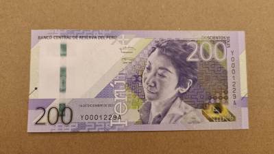 🐉甜小邱世界纸币收藏🐉💐第112期🐲 - 无47补号小号+补号狮子号 全新UNC 秘鲁200索尔 阿根廷 5比索
