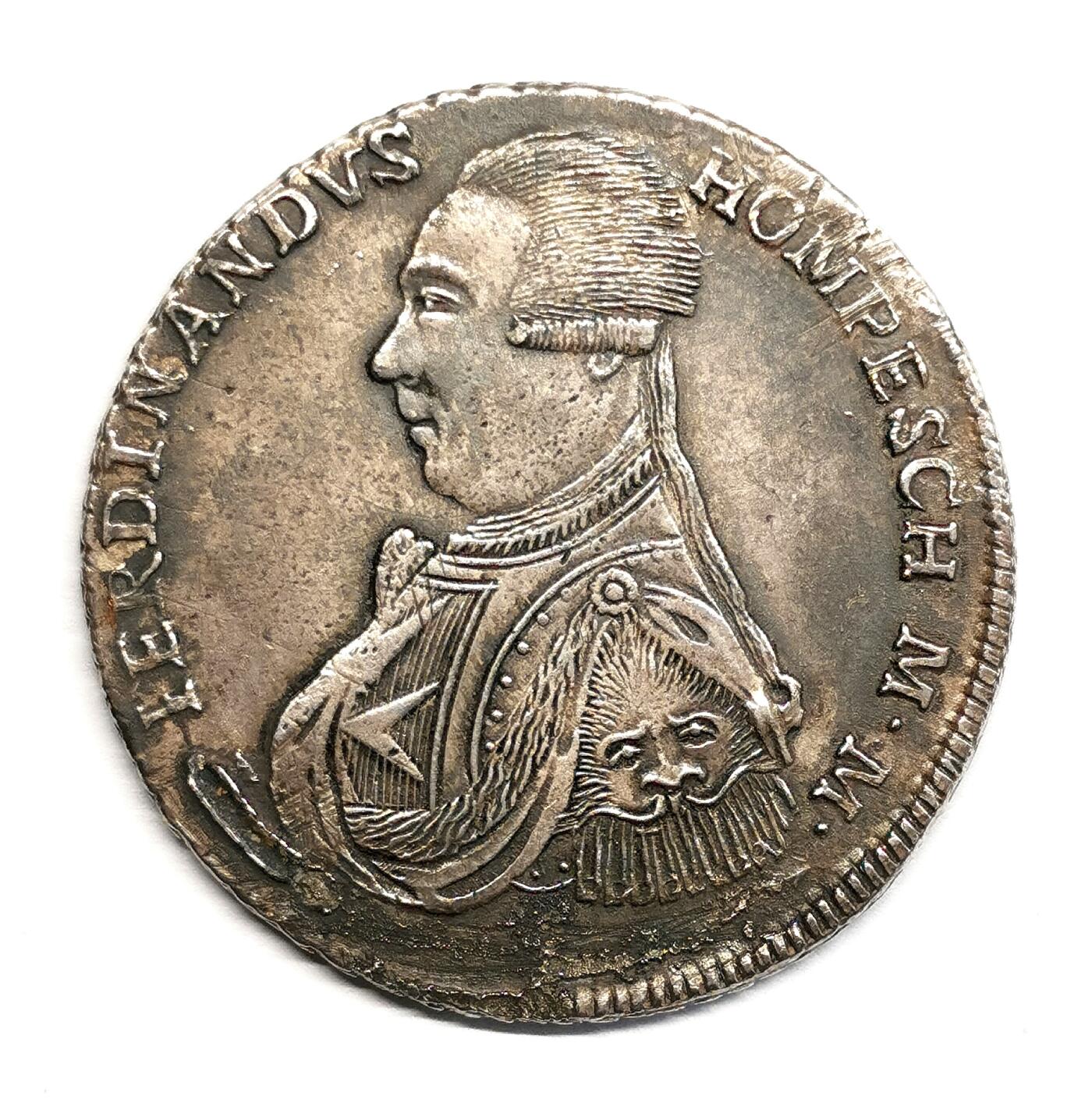 凡希社世界钱币微拍第二百七十三期 1798马耳他骑士团30Tari大银，挂环取下但细节不错！