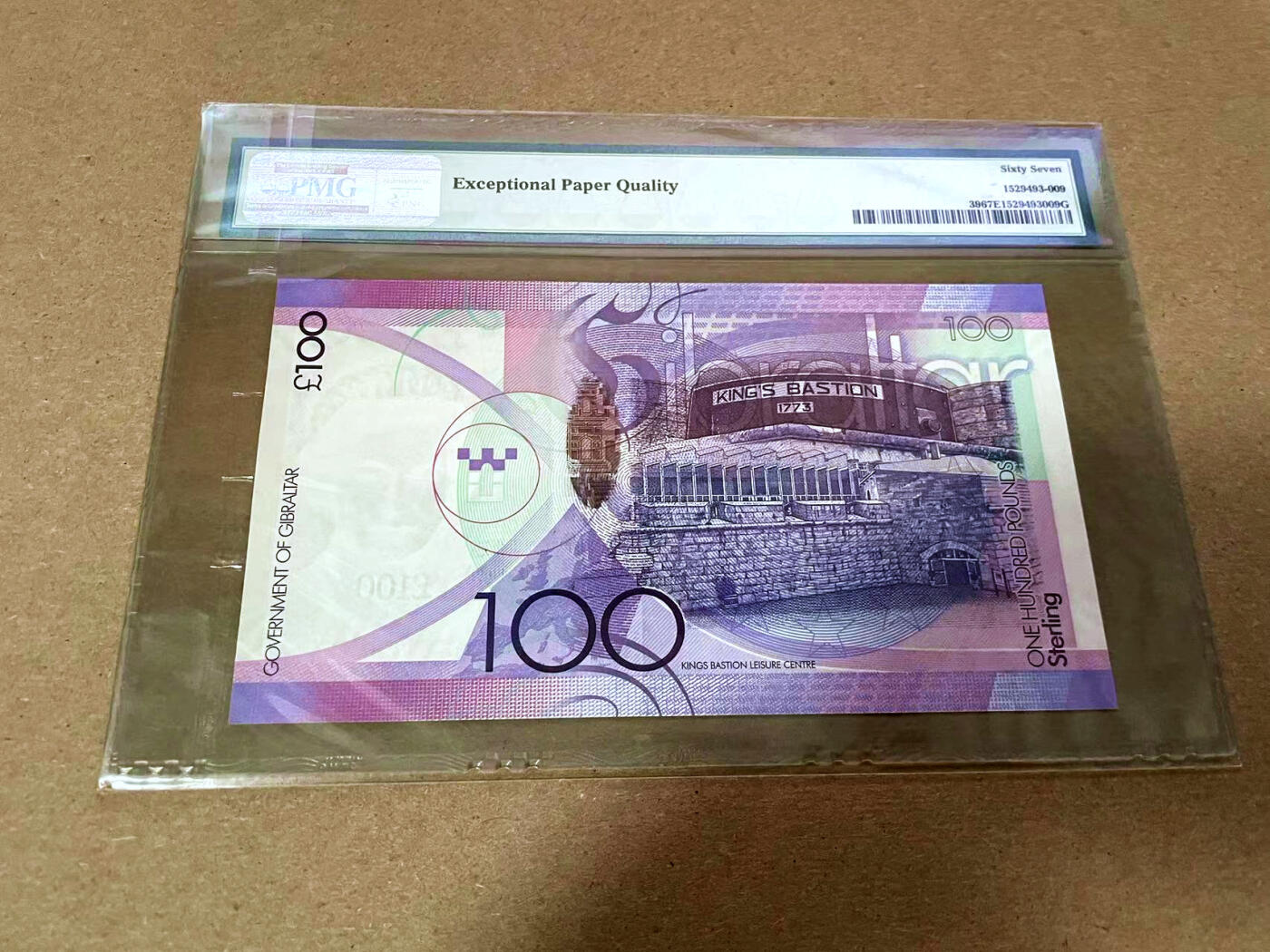 【Blue Auction】✨世界纸币精拍第493期【精】   【AAA冠千位小号】直布罗陀 2011年100镑 女王PMG67EPQ高分