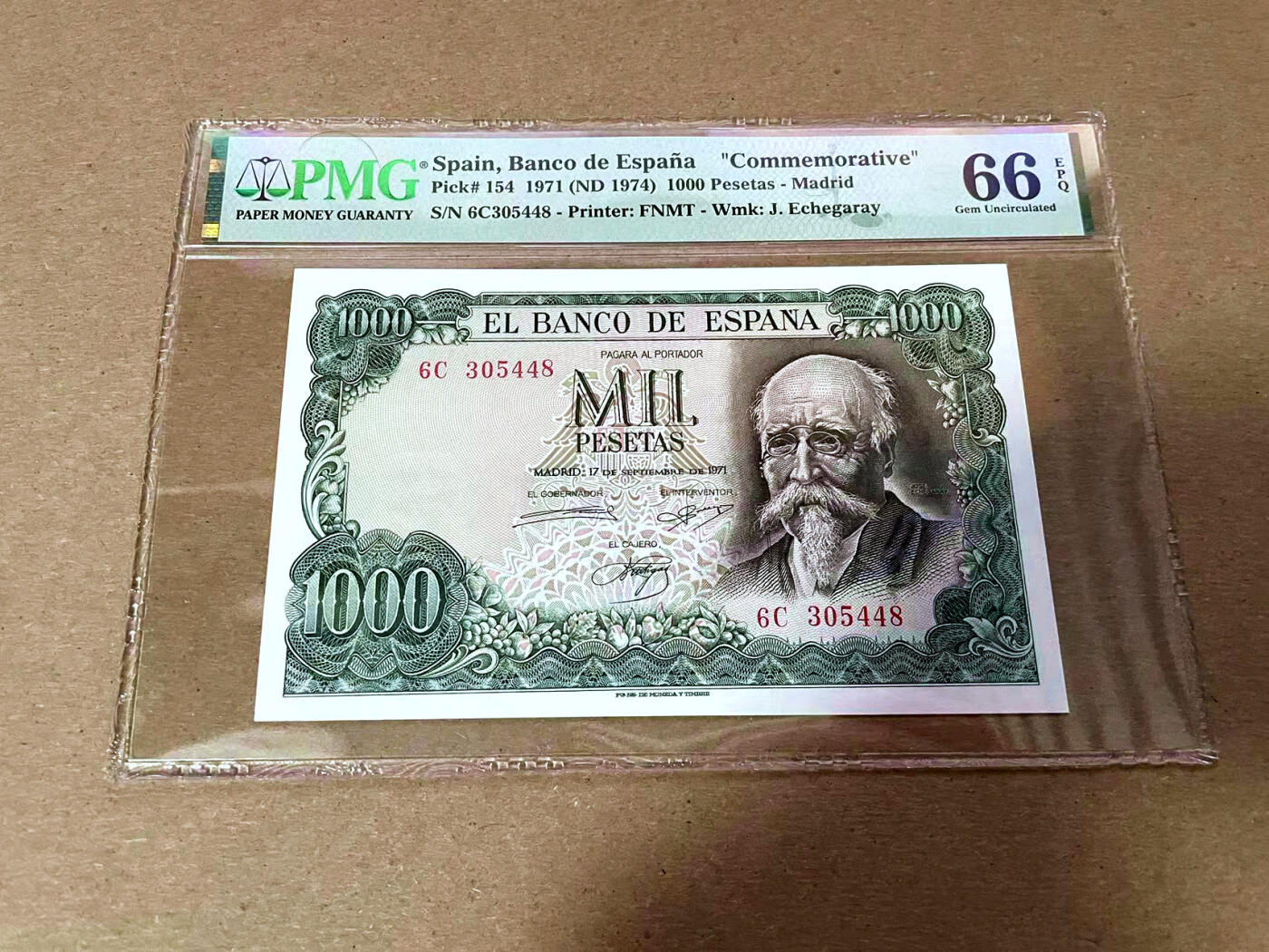 【Blue Auction】✨世界纸币精拍第493期【精】 西班牙 1971年1000比塞塔 PMG66EPQ 